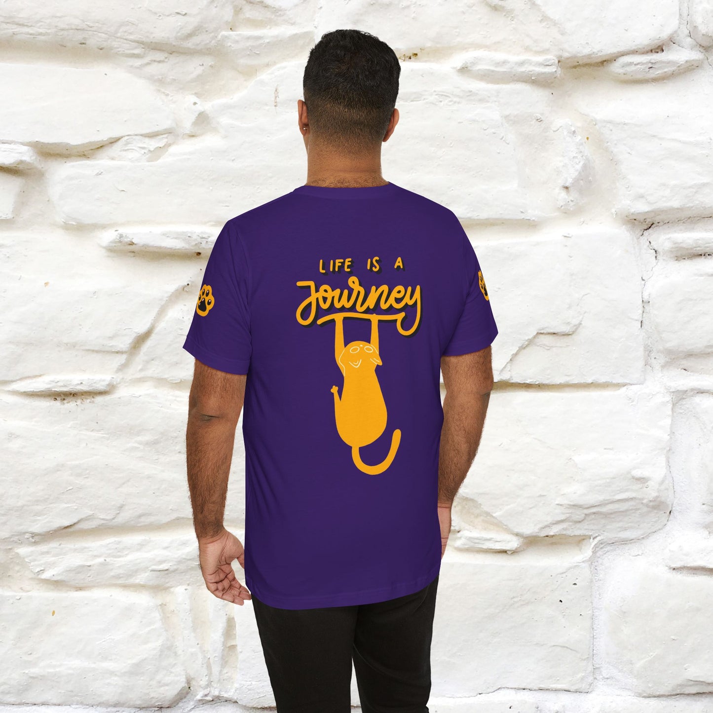 "Life Is A Journey'' Cat T-Shirt | Front & Back Design | Nunu&Miao Studio