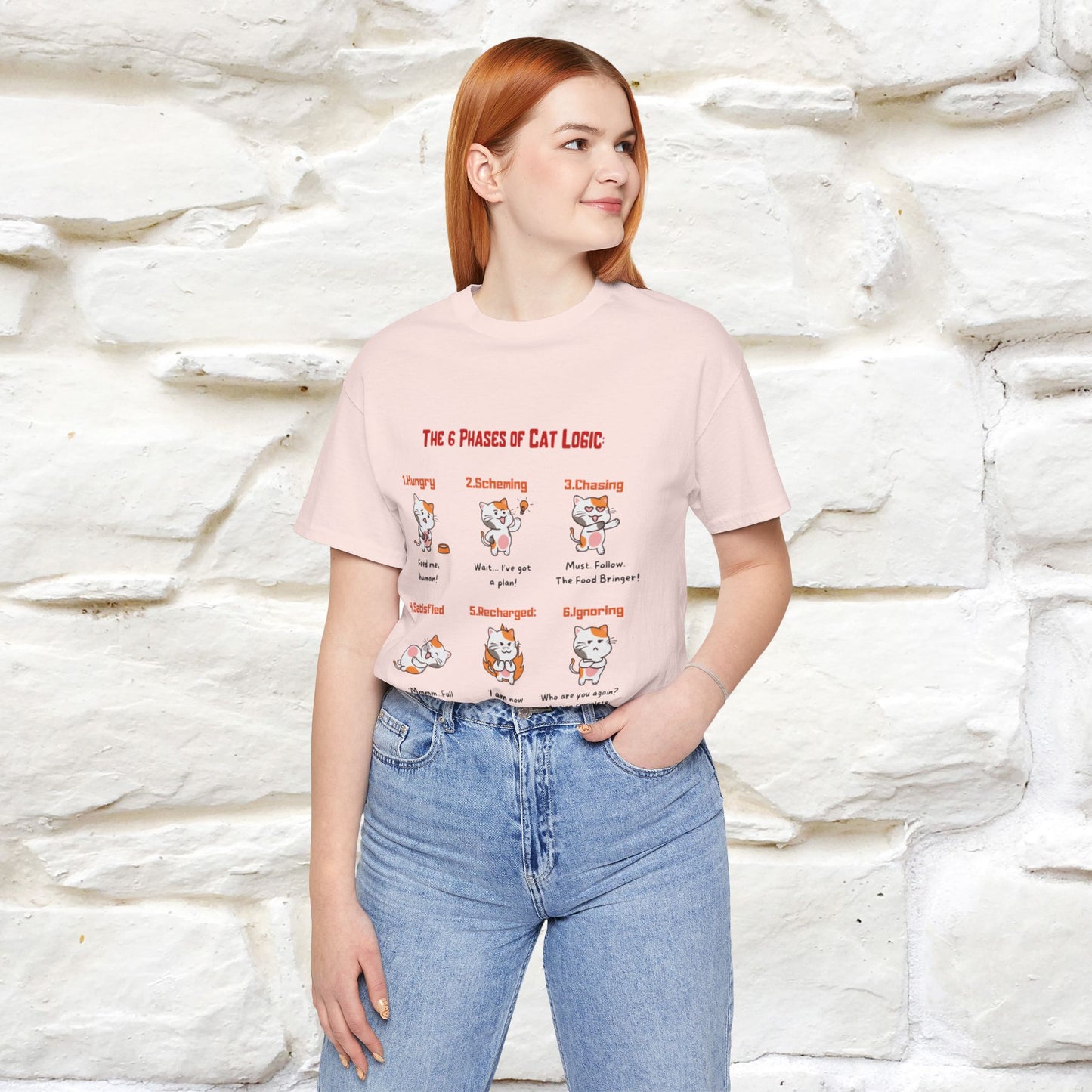 "The 6 Phases of Cat Logic" Hilarious Cat T-Shirt | Nunu&Miao Studio - Nunu&Miao Studio