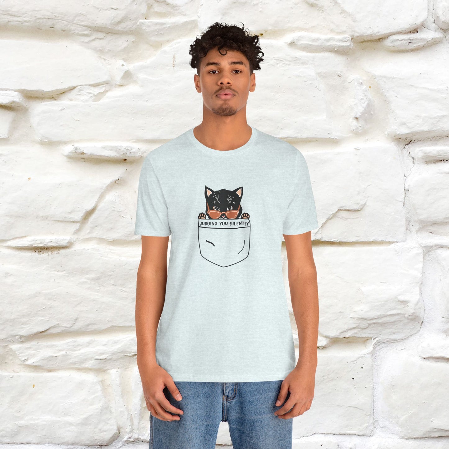 Judging You Silently Cat T-Shirt for Men | 100% Cotton* Funny & Sassy Tee - Nunu&Miao Studio