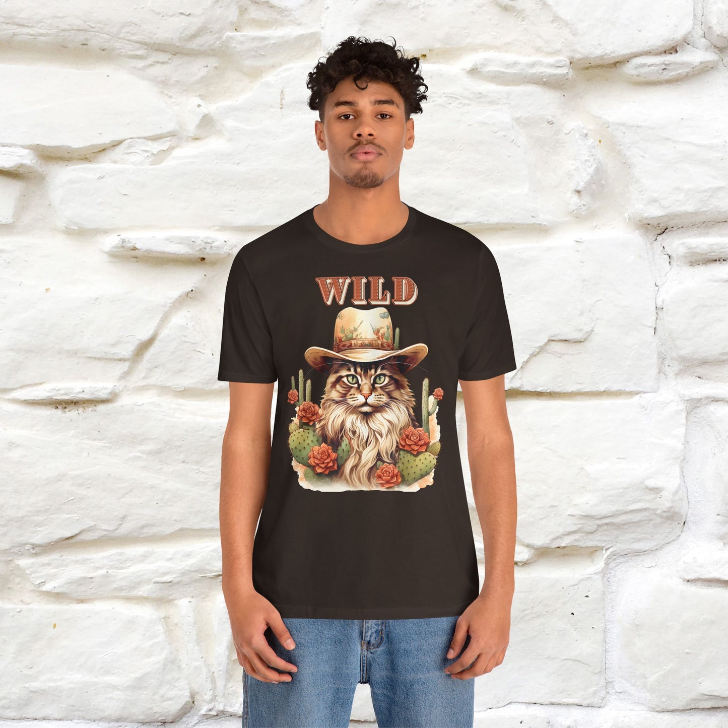 Wild Cowboy Cat T-Shirt for Men & Women | 100% Cotton* Adventure Tee - Nunu&Miao Studio