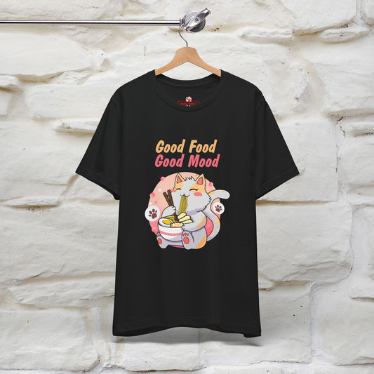 "Good Food Good Mood" Cat T-shirt for Men & Women | 100% Cotton* - Nunu&Miao Studio