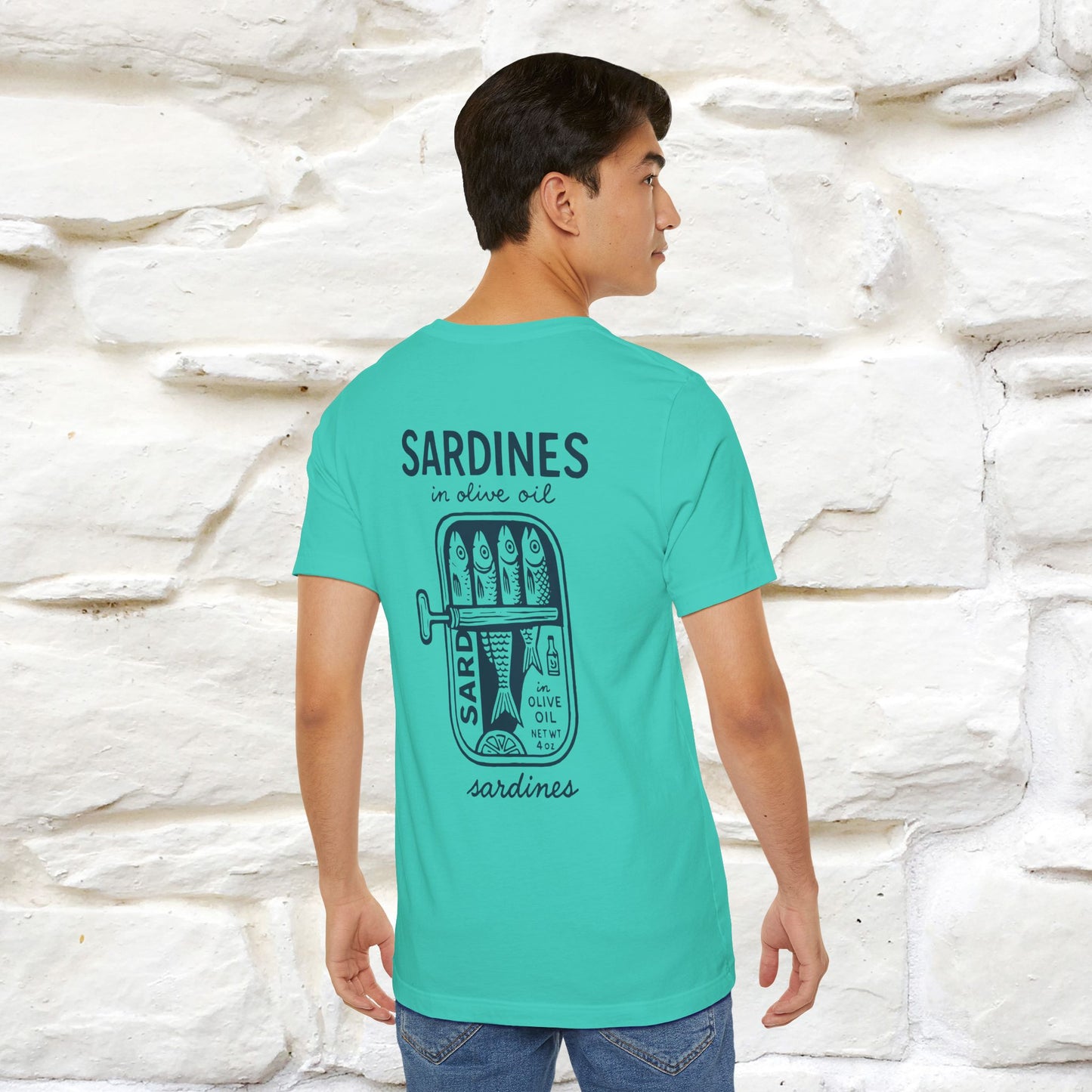 "Sardines In Olive Oil" Cute T-shirt | Front & Back Design|Nunu&Miao Studio