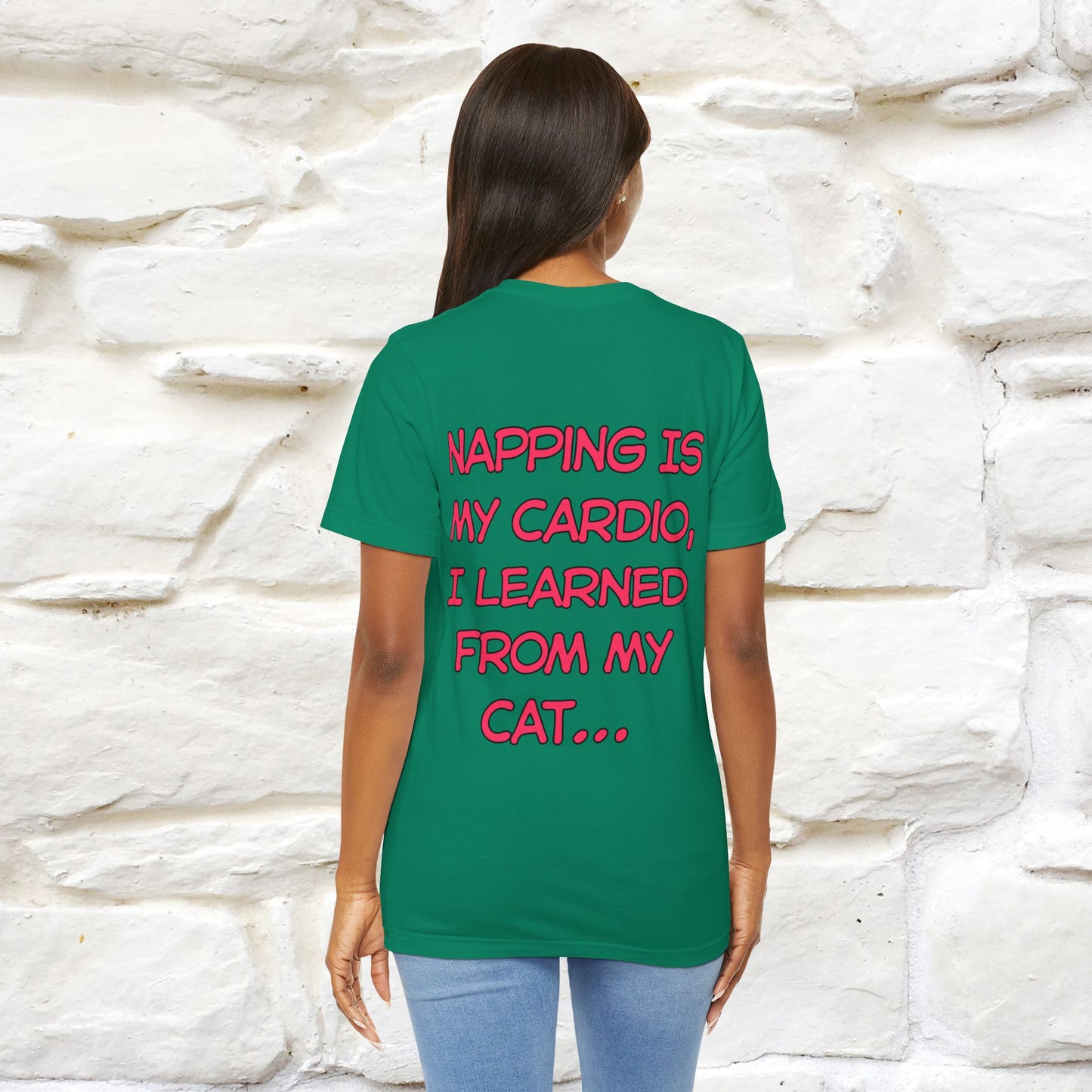 "Napping Is My Cardio, I Learned From My Cat…" Funny Cat T-shirt | Nunu&Miao Studio