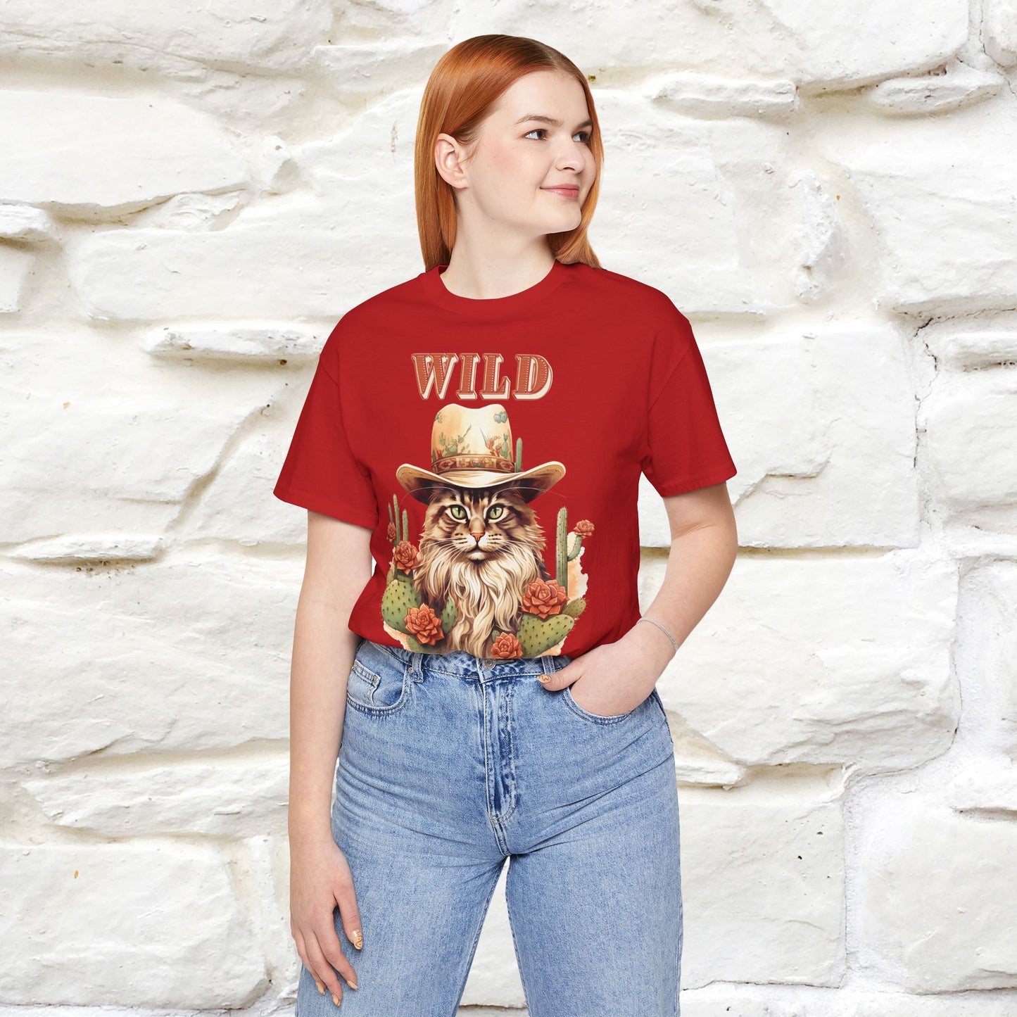 Wild Cowboy Cat T-Shirt for Men & Women | 100% Cotton* Adventure Tee - Nunu&Miao Studio