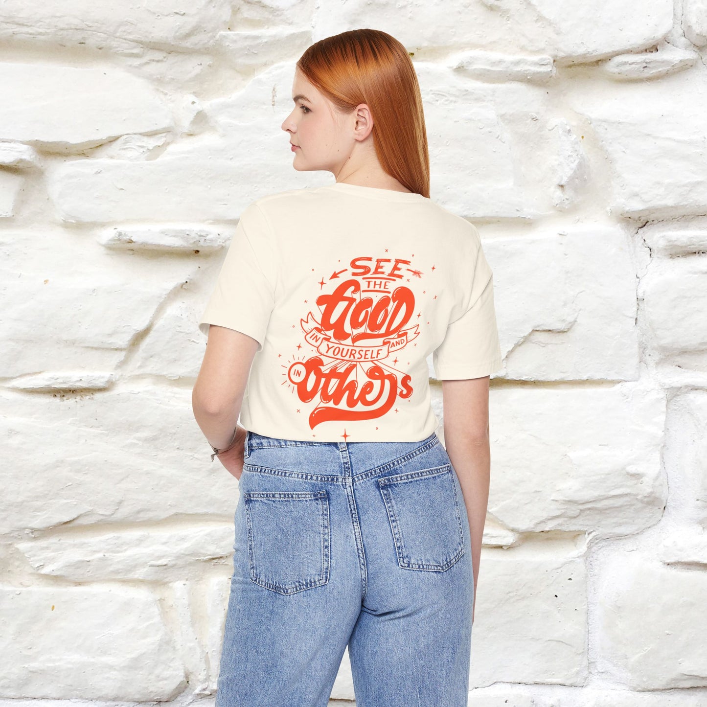 "See the Good in Yourself and Others" Cat T-Shirt | Front & Back Design | Nunu&Miao Studio