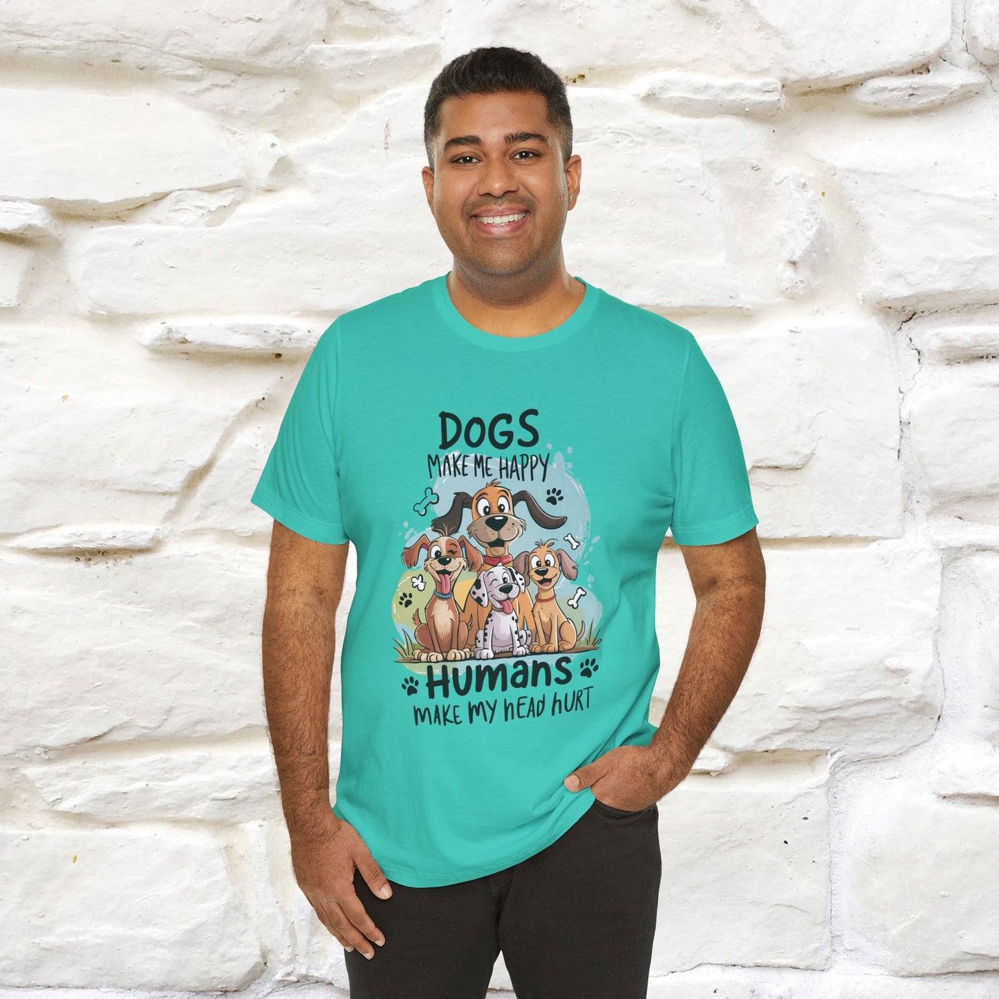 " Dogs Make Me Happy ..." T-shirt |Nunu&Miao Studio