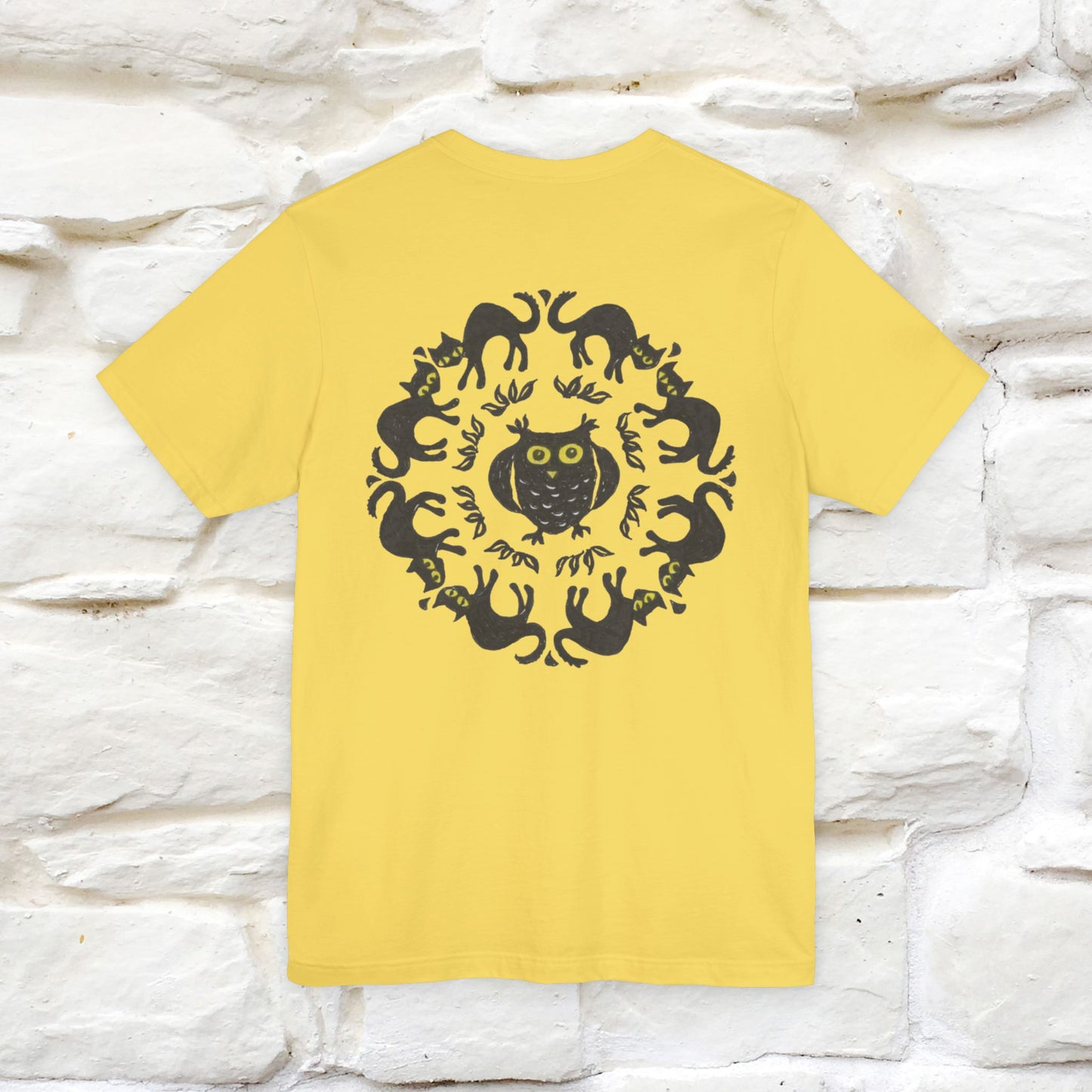 ''Black Cat Circle'' Cat T-Shirt Front and Back Design | Nunu&Miao Studio