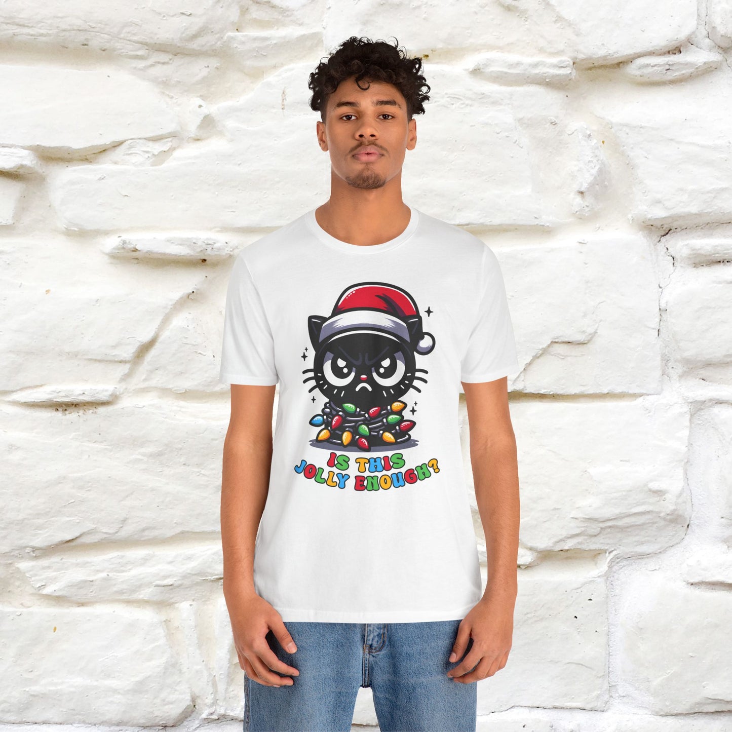 Is This Jolly Enough? | Funny Cat Christmas Shirt for Men & Women | 100% Cotton*