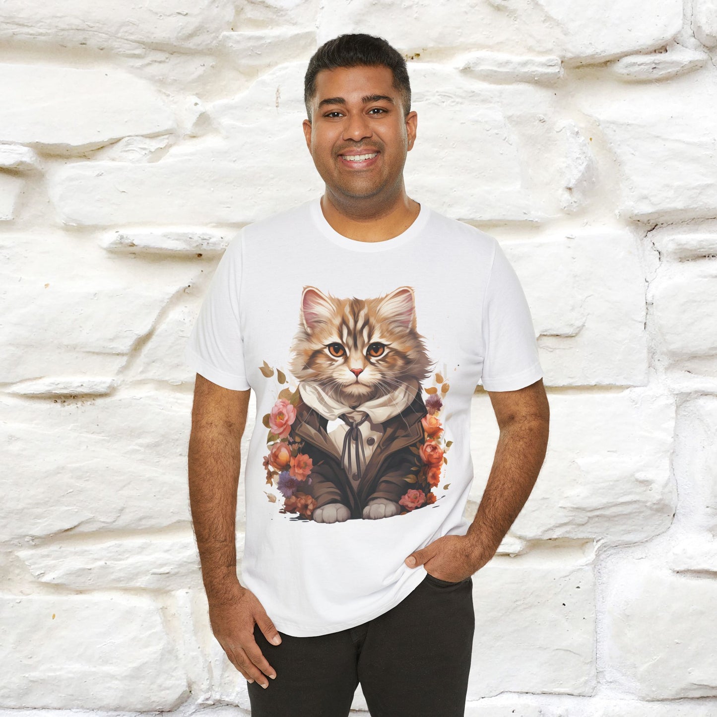 "Mr. Meow" Elegant Cat T-Shirt for Men & Women | 100% Cotton* - Nunu&Miao Studio