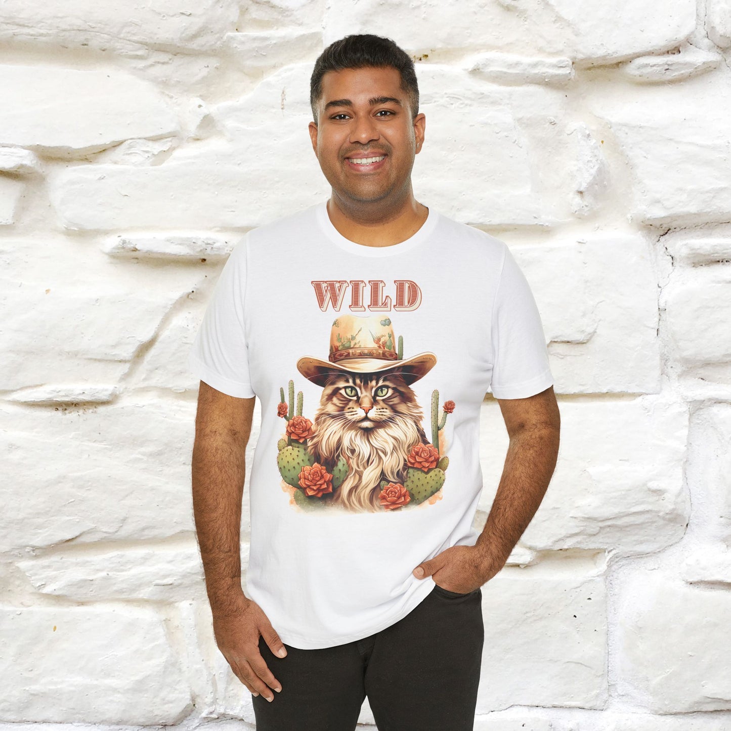 Wild Cowboy Cat T-Shirt for Men & Women | 100% Cotton* Adventure Tee - Nunu&Miao Studio