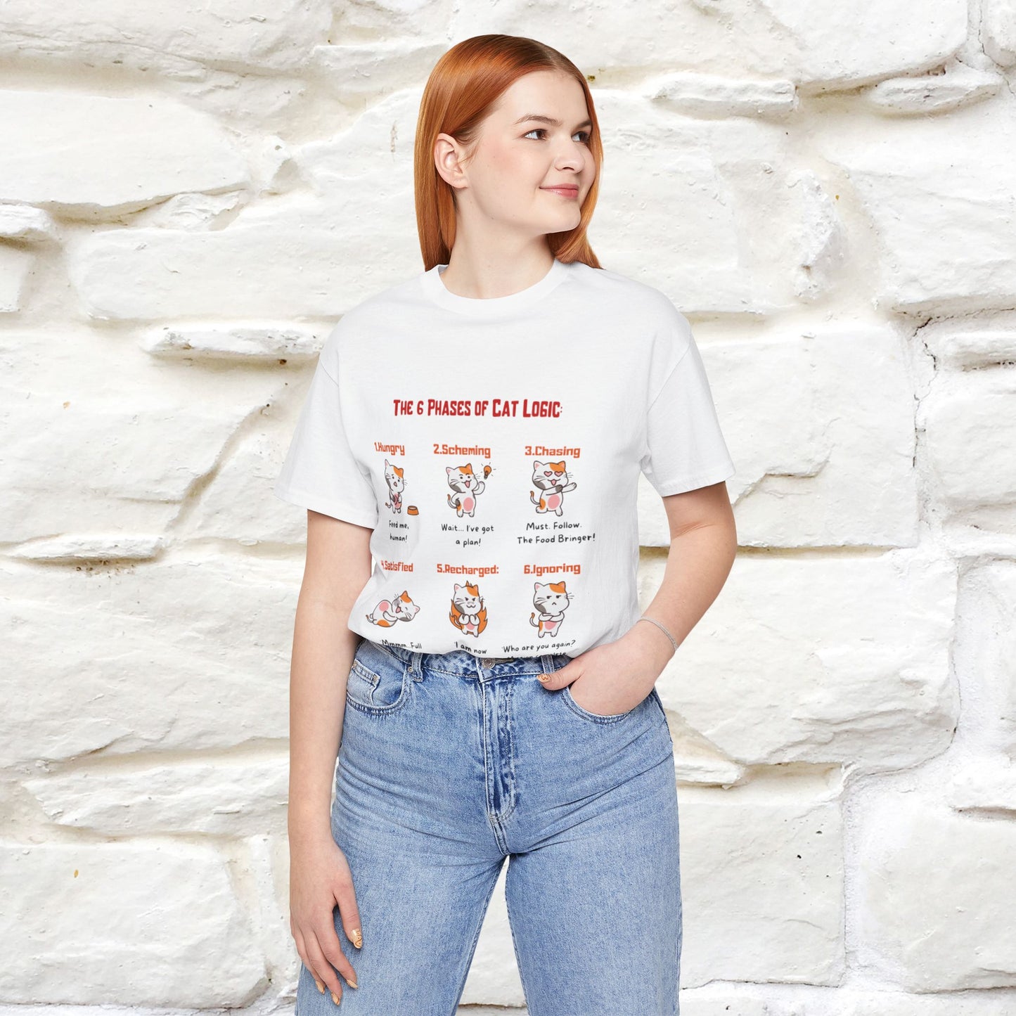 "The 6 Phases of Cat Logic" Hilarious Cat T-Shirt | Nunu&Miao Studio - Nunu&Miao Studio