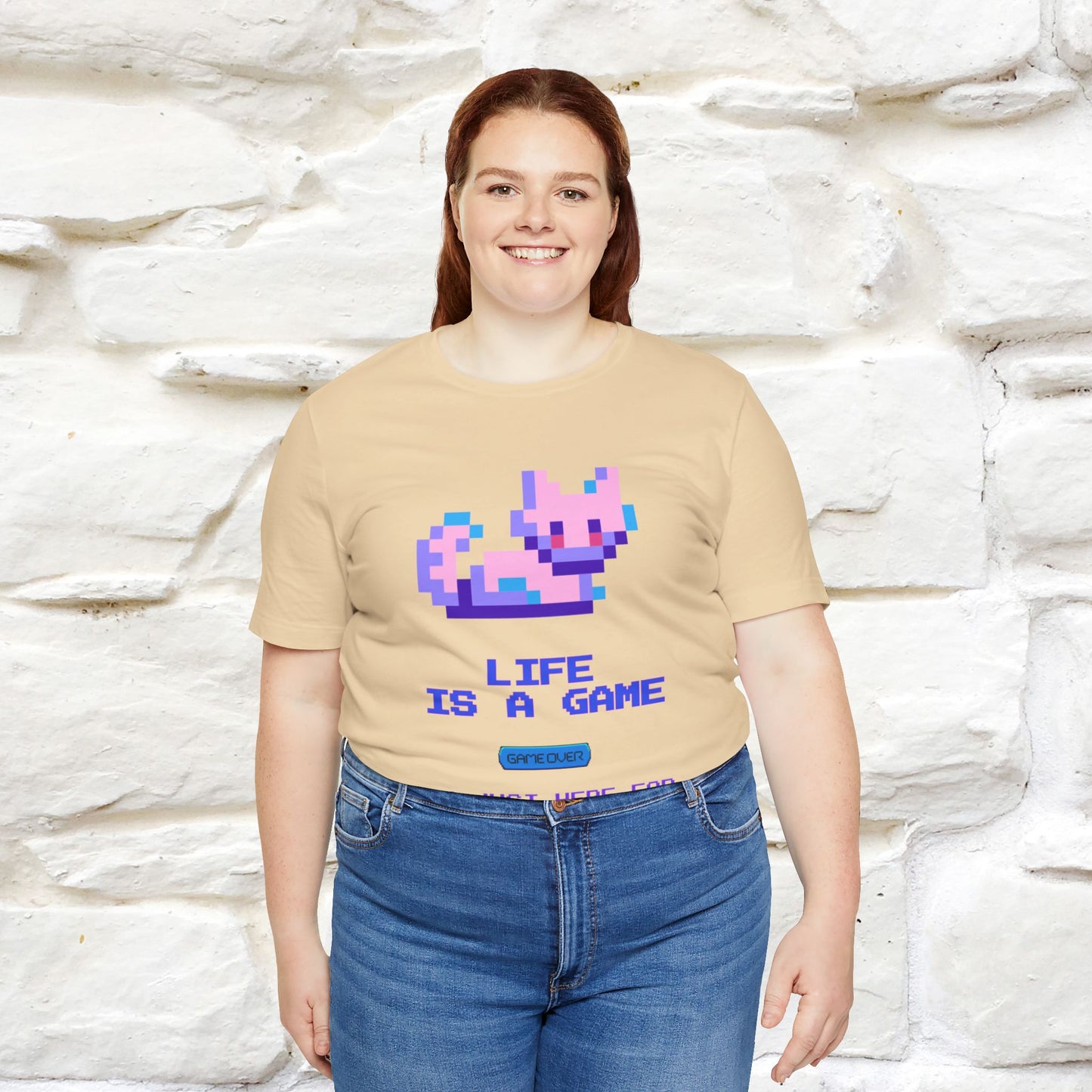 "Life Is A Game, I Am Just Here Fo The Cheat Code" Funny Cat T-Shirt for Men & Women | 100% Cotton* - Nunu&Miao Studio