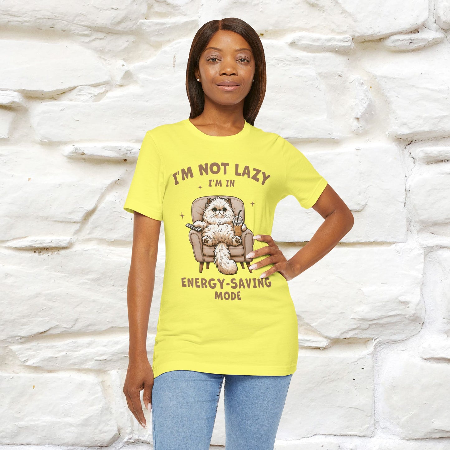 "I'm Not Lazy I'm In Energy-Saving Mode " Cat T-shirt |Nunu&Miao Studio