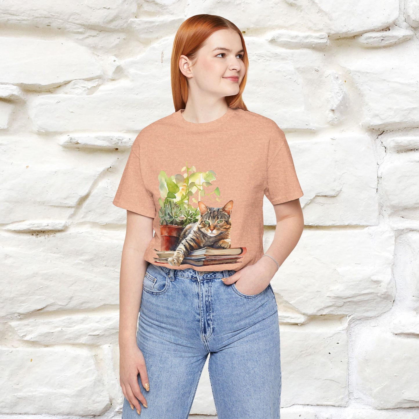 "Feline Bibliophile" T-Shirt for Men & Women | 100% Cotton* - Nunu&Miao Studio