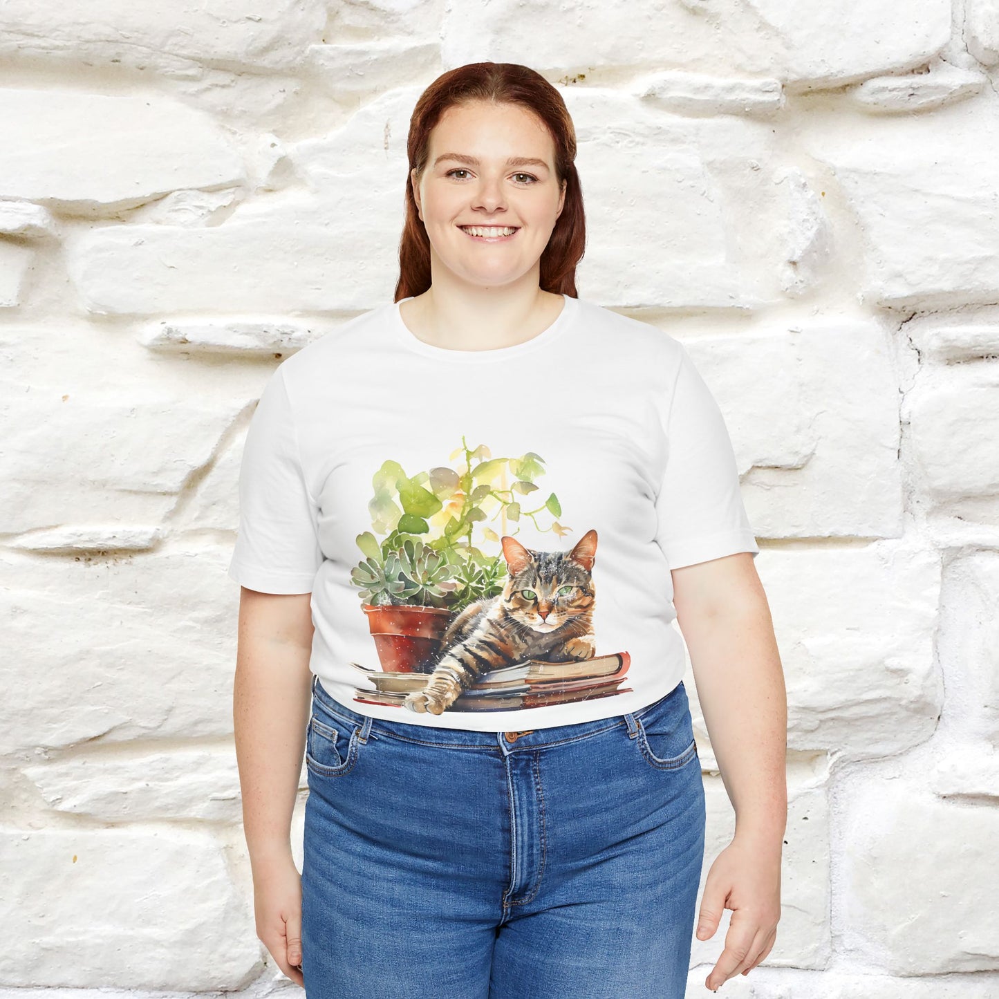 "Feline Bibliophile" T-Shirt for Men & Women | 100% Cotton* - Nunu&Miao Studio