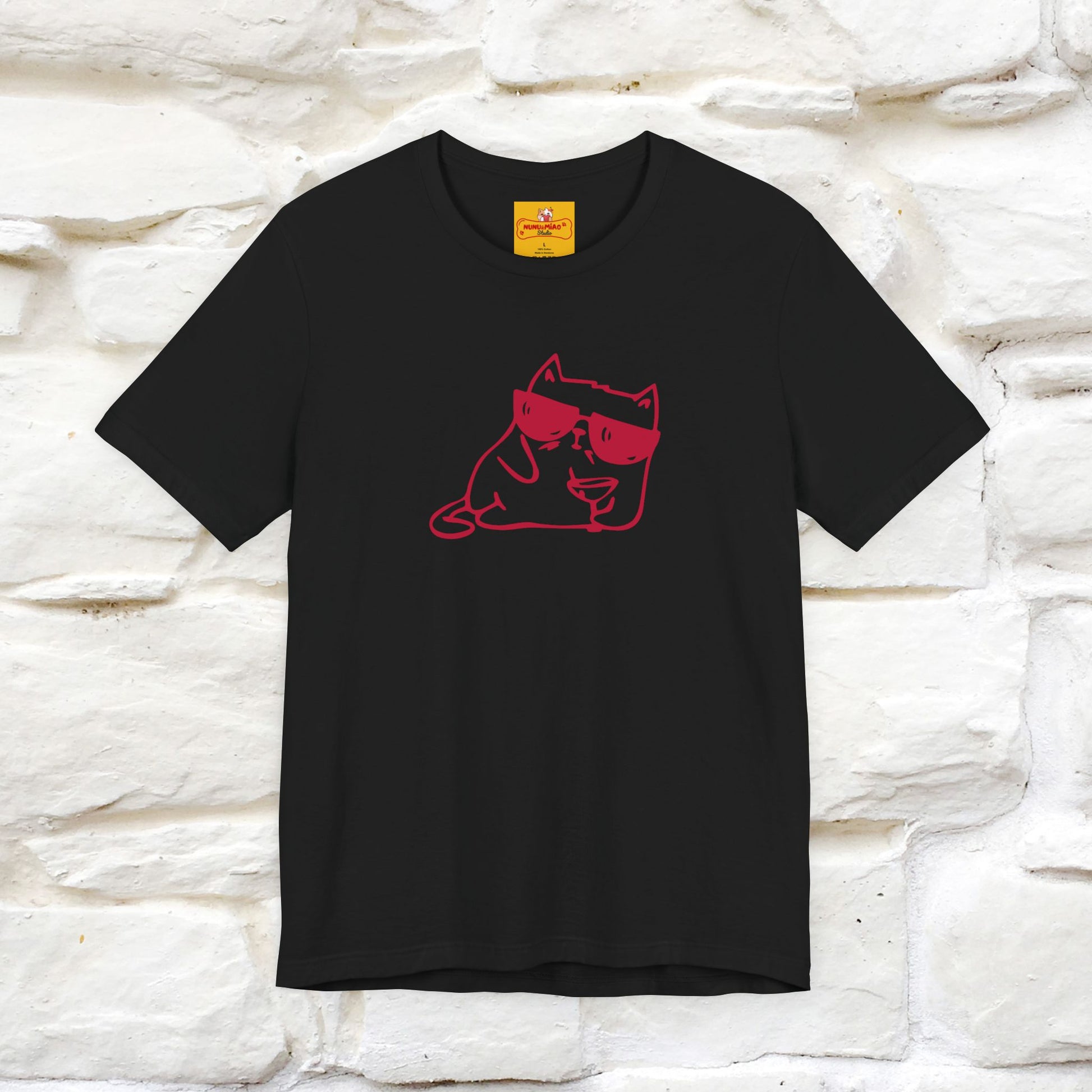 "I’m Happy, Which Often Looks Like Crazy" Cat T-Shirt| Front & Back Design | Nunu&Miao Studio - Nunu&Miao Studio
