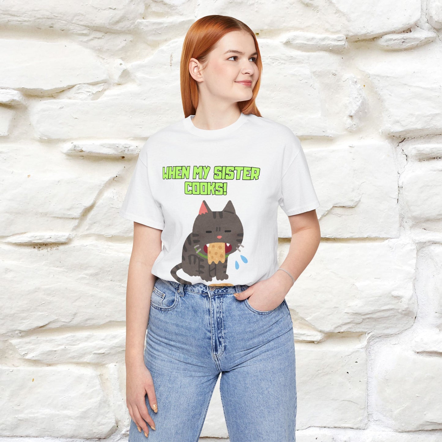 "When My Sister Cooks" Funny Cat T-shirt |Nunu&Miao Studio - Nunu&Miao Studio