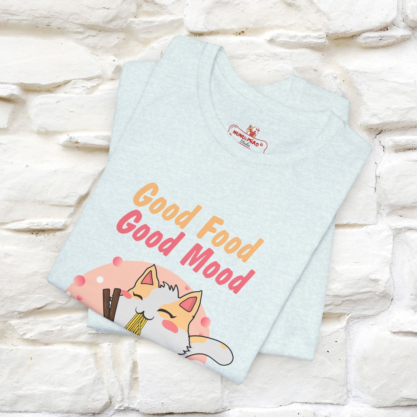 "Good Food Good Mood" Cat T-shirt for Men & Women | 100% Cotton*