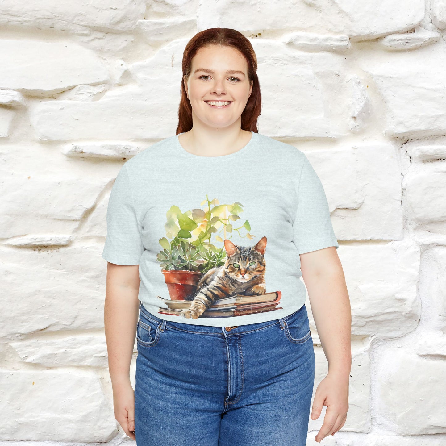 "Feline Bibliophile" T-Shirt for Men & Women | 100% Cotton* - Nunu&Miao Studio
