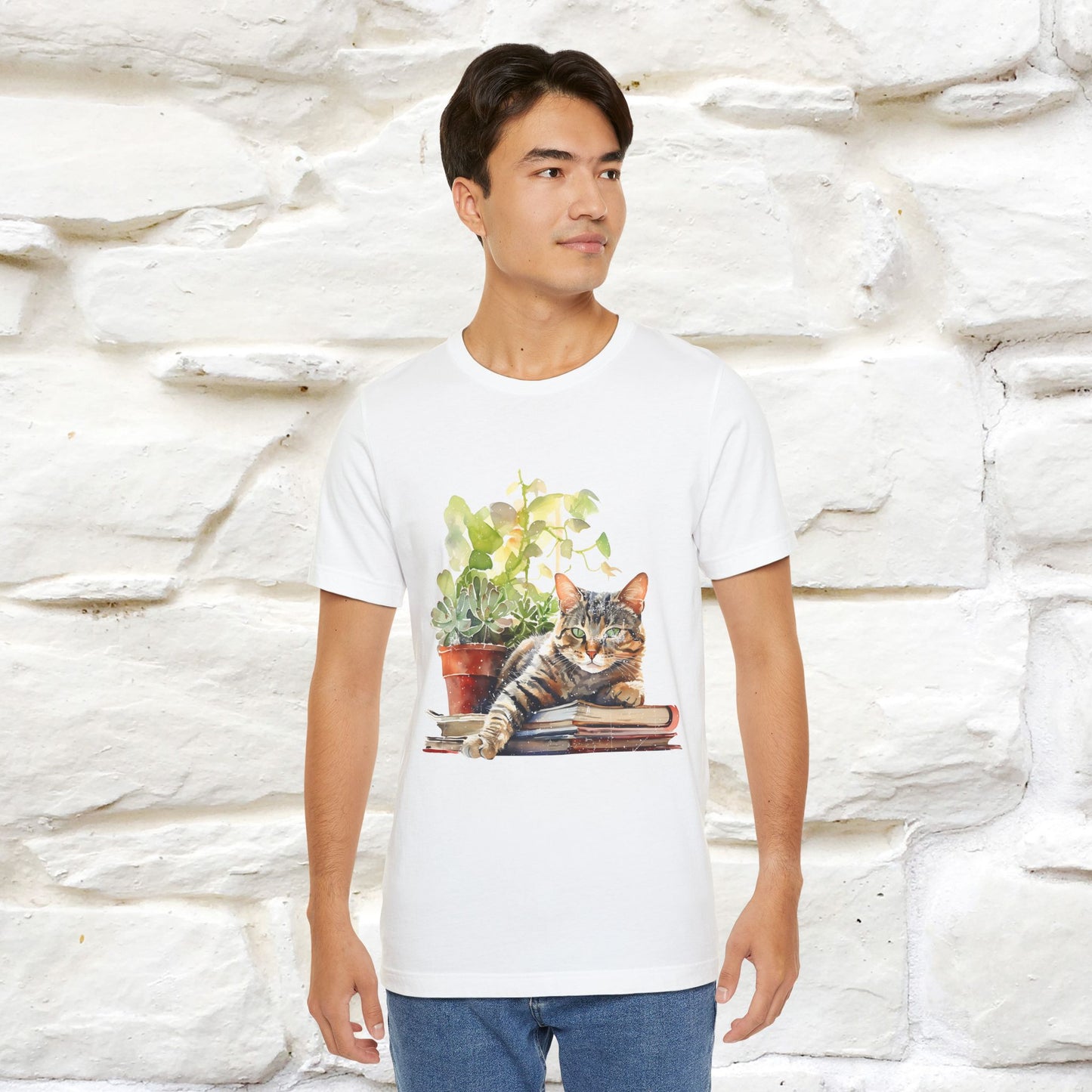"Feline Bibliophile" T-Shirt for Men & Women | 100% Cotton* - Nunu&Miao Studio