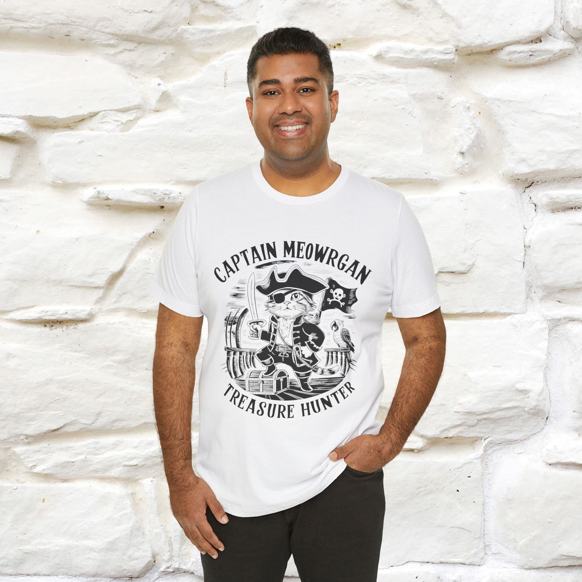Captain Meowrgan Treasure Hunter |  |Cat T-Shirt | Nunu&Miao Studio - Nunu&Miao Studio