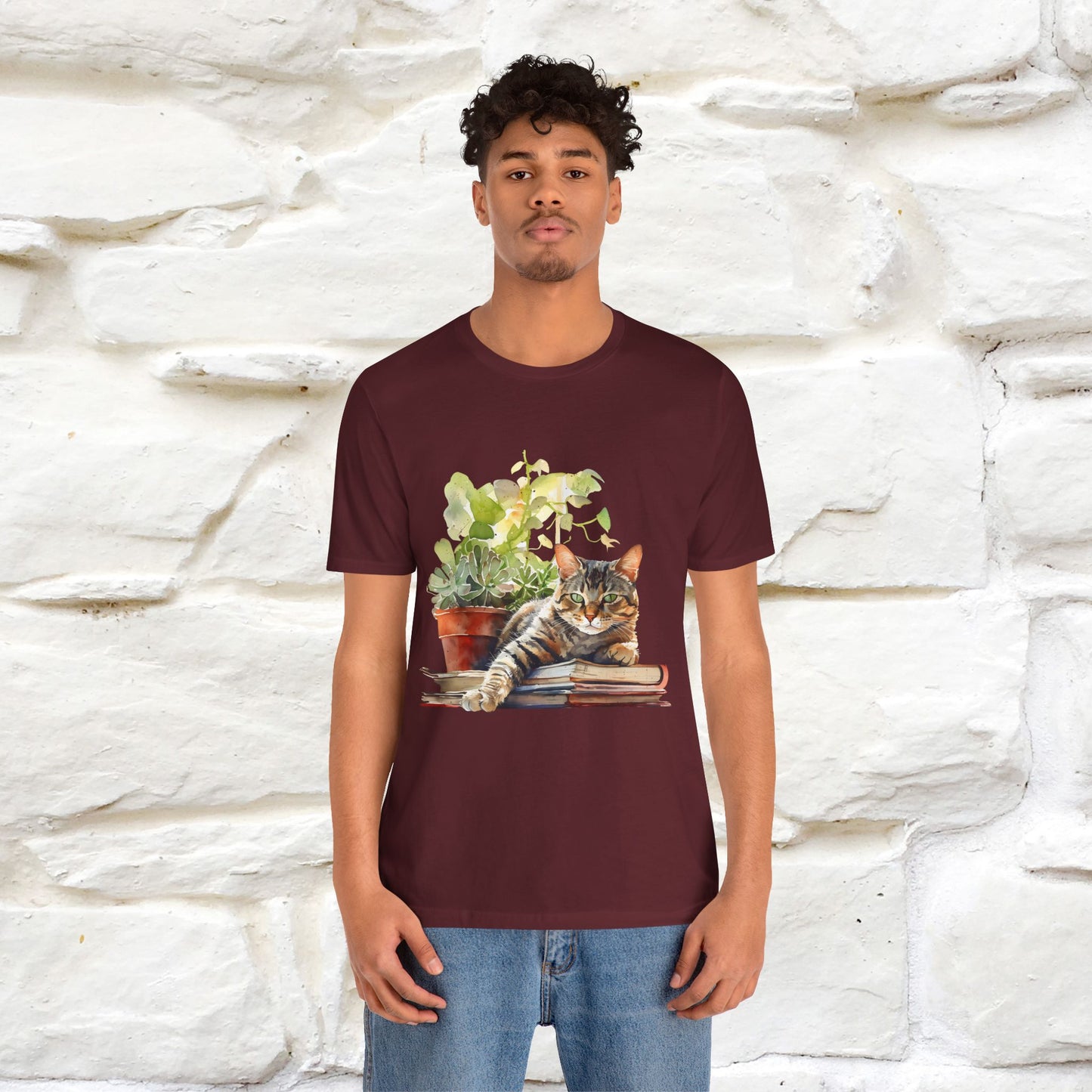 "Feline Bibliophile" T-Shirt for Men & Women | 100% Cotton* - Nunu&Miao Studio
