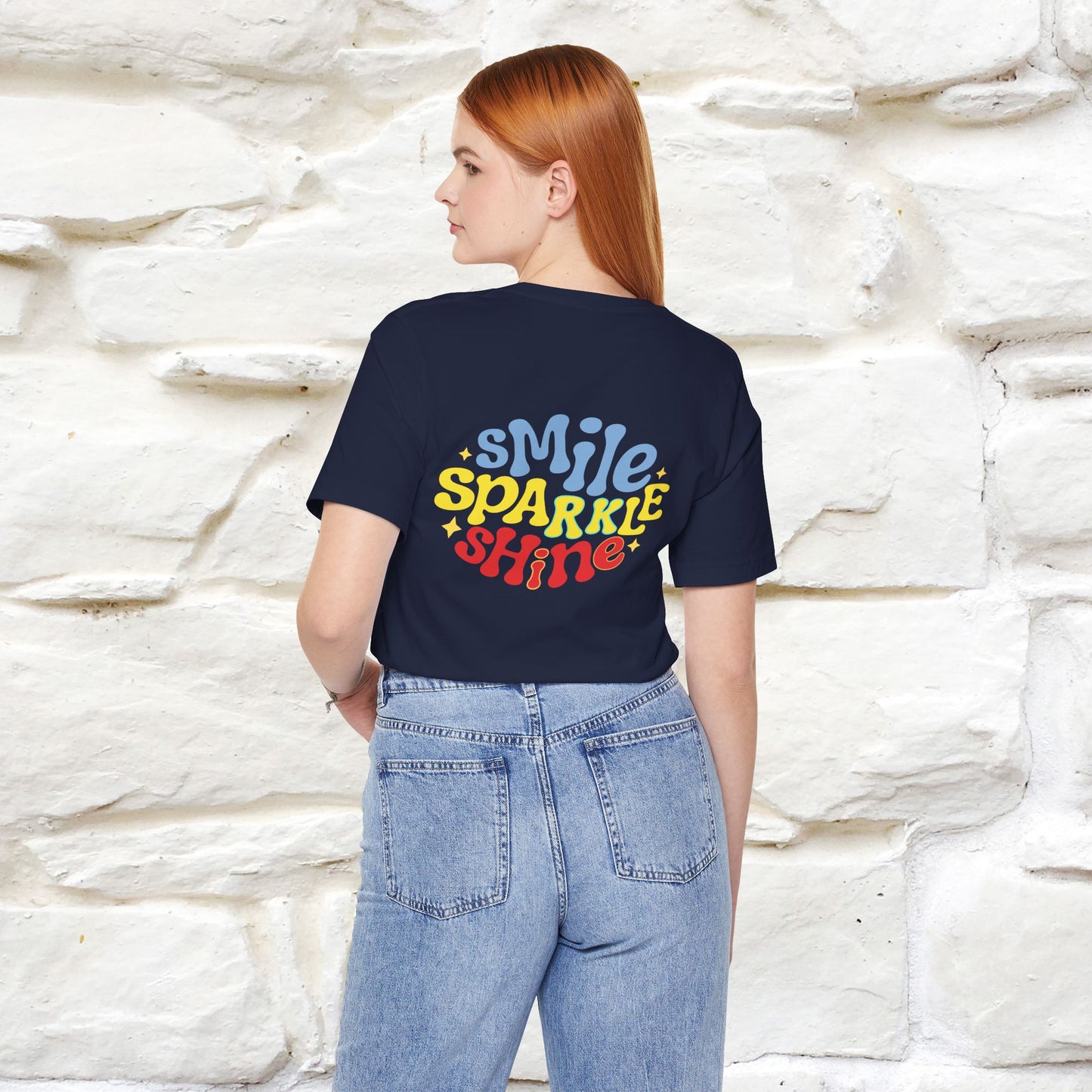 "Smile, Sparkle, Shine" Cat T-Shirt | Front & Back Design | Nunu&Miao Studio