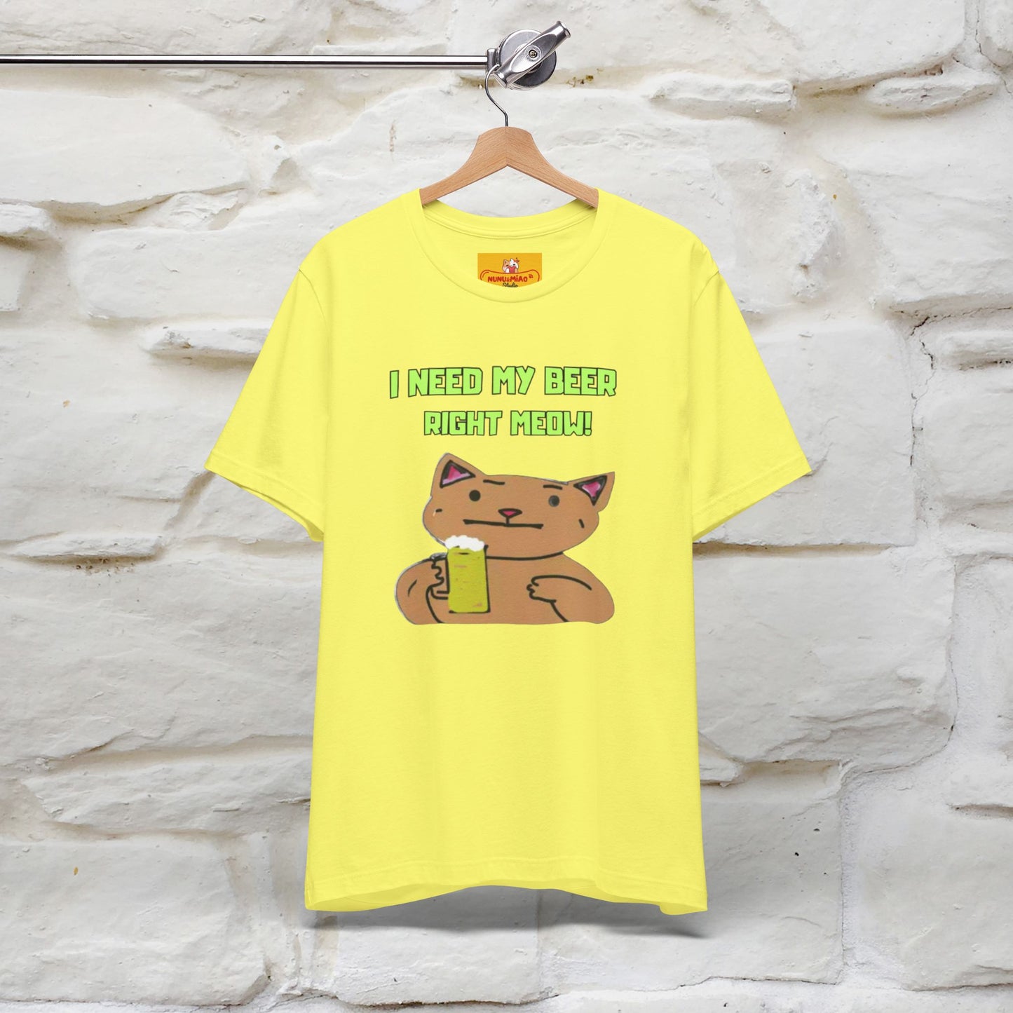 "I Need My Beer Right Meow!" Cat T-shirt |Nunu&Miao Studio - Nunu&Miao Studio