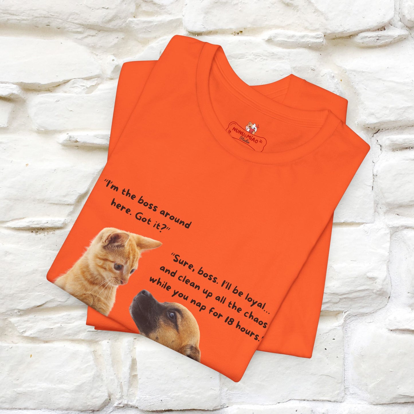 ''I am The Boss Here'' Funny Cat T-shirt for Men and Women 100% Cotton* - Nunu&Miao Studio