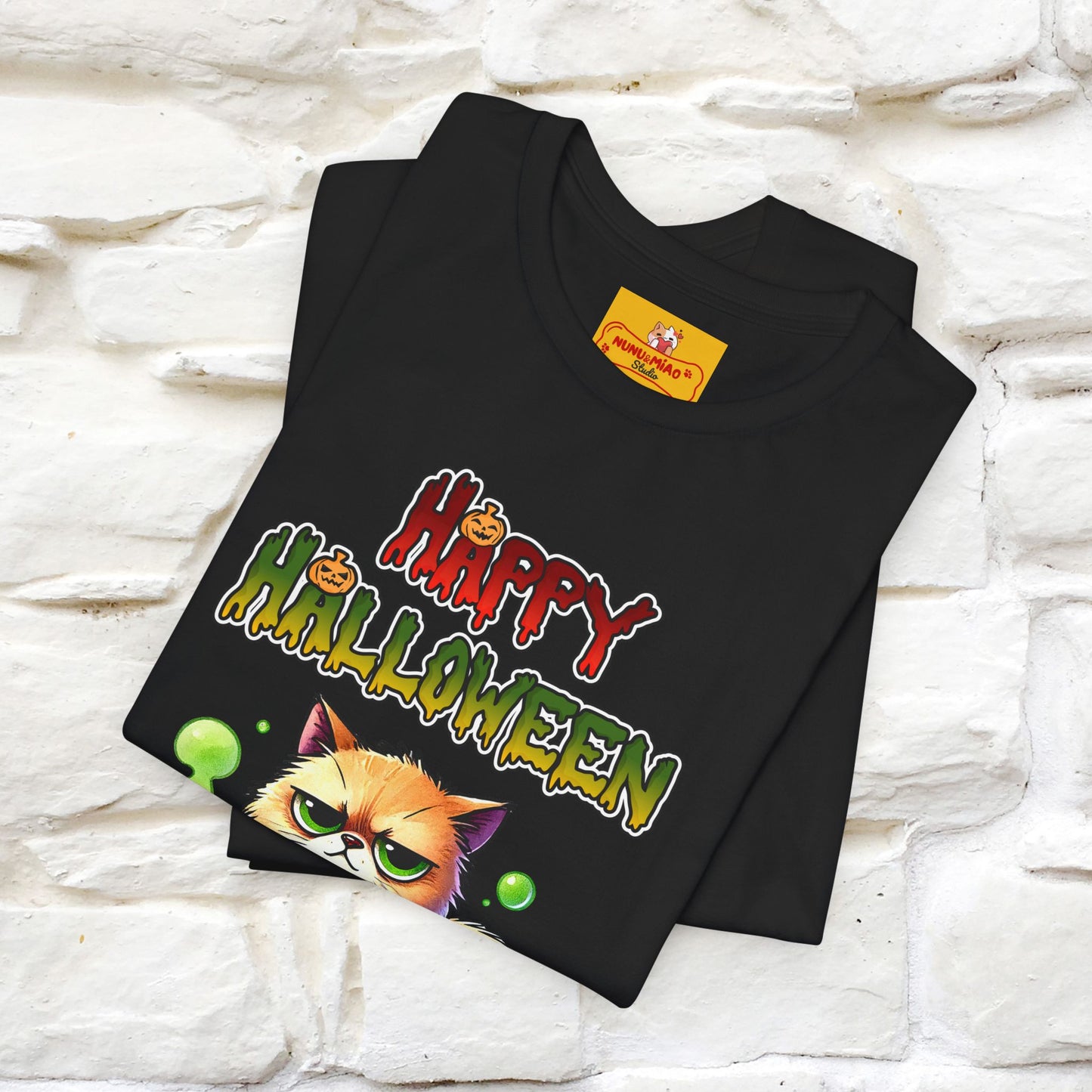 "Angry Cat Happy Halloween" Cat T-shirt |Nunu&Miao Studio