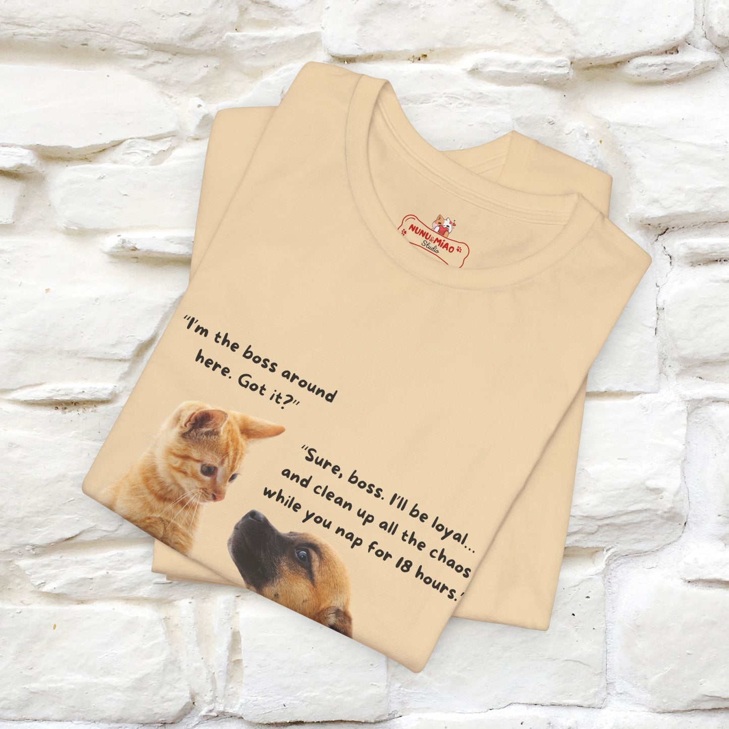 ''I am The Boss Here'' Funny Cat T-shirt for Men and Women 100% Cotton* - Nunu&Miao Studio