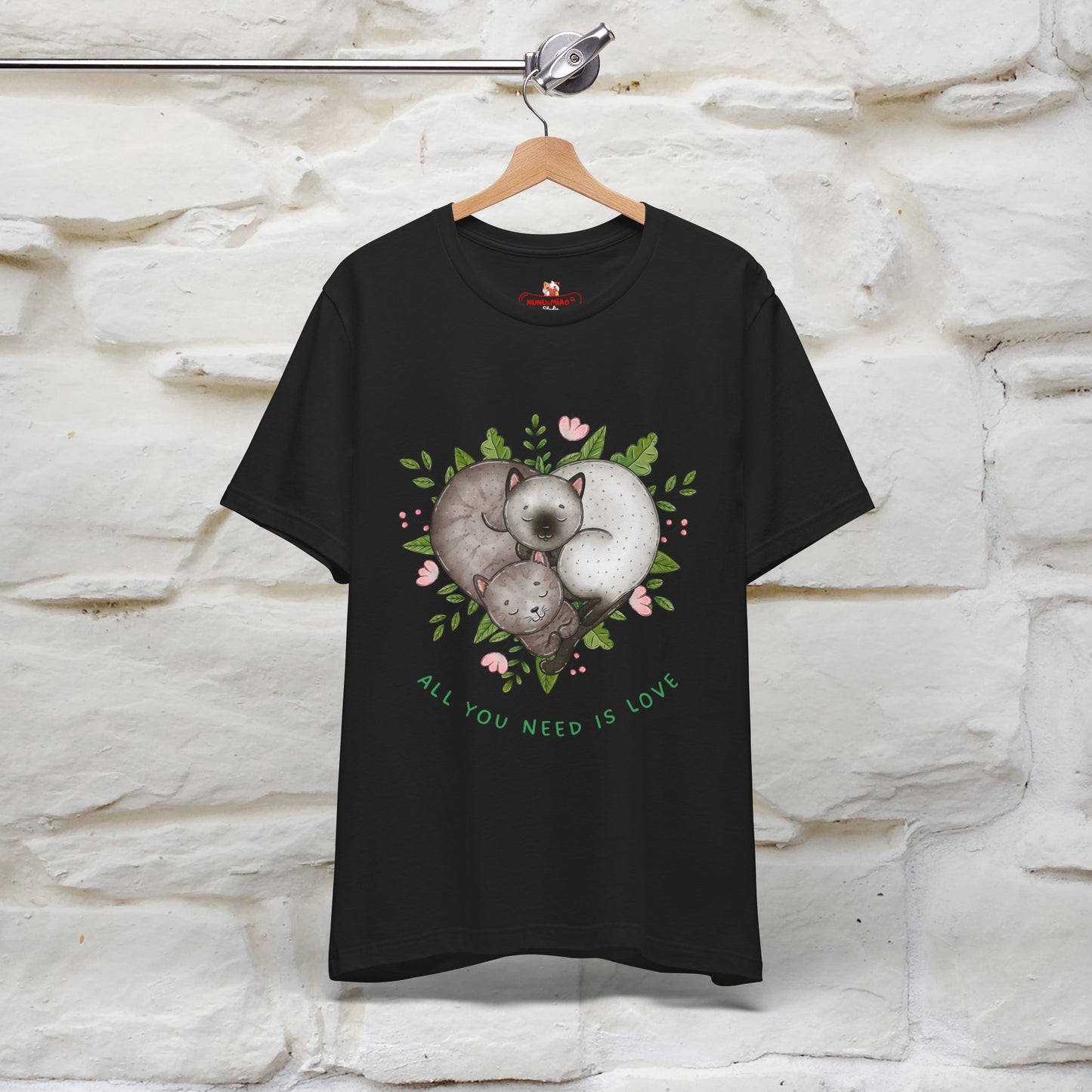 "All You Need Is Love" Cat T-Shirt | 100% Cotton* | Adorable Cat Apparel for Men & Women