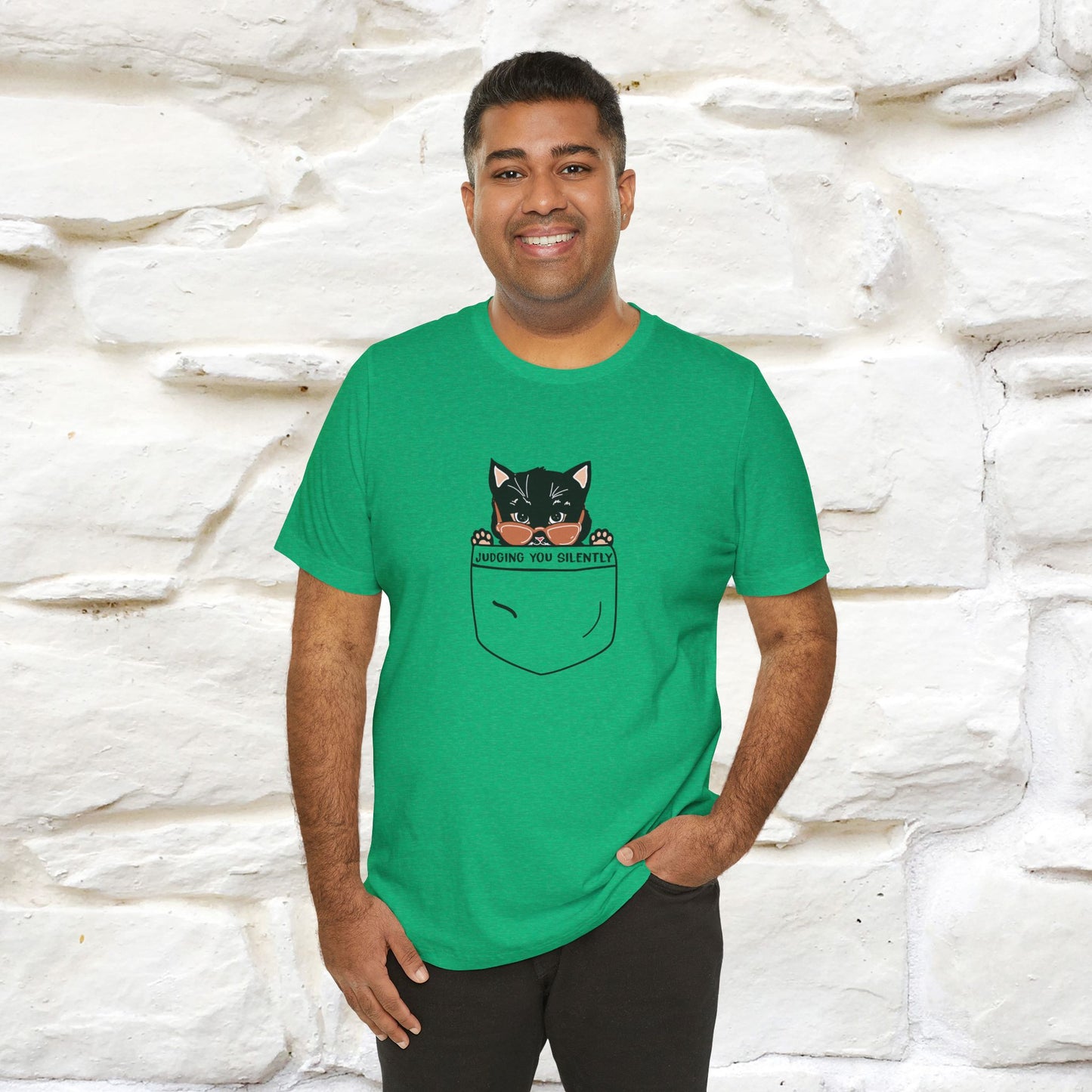 Judging You Silently Cat T-Shirt for Men | 100% Cotton* Funny & Sassy Tee - Nunu&Miao Studio