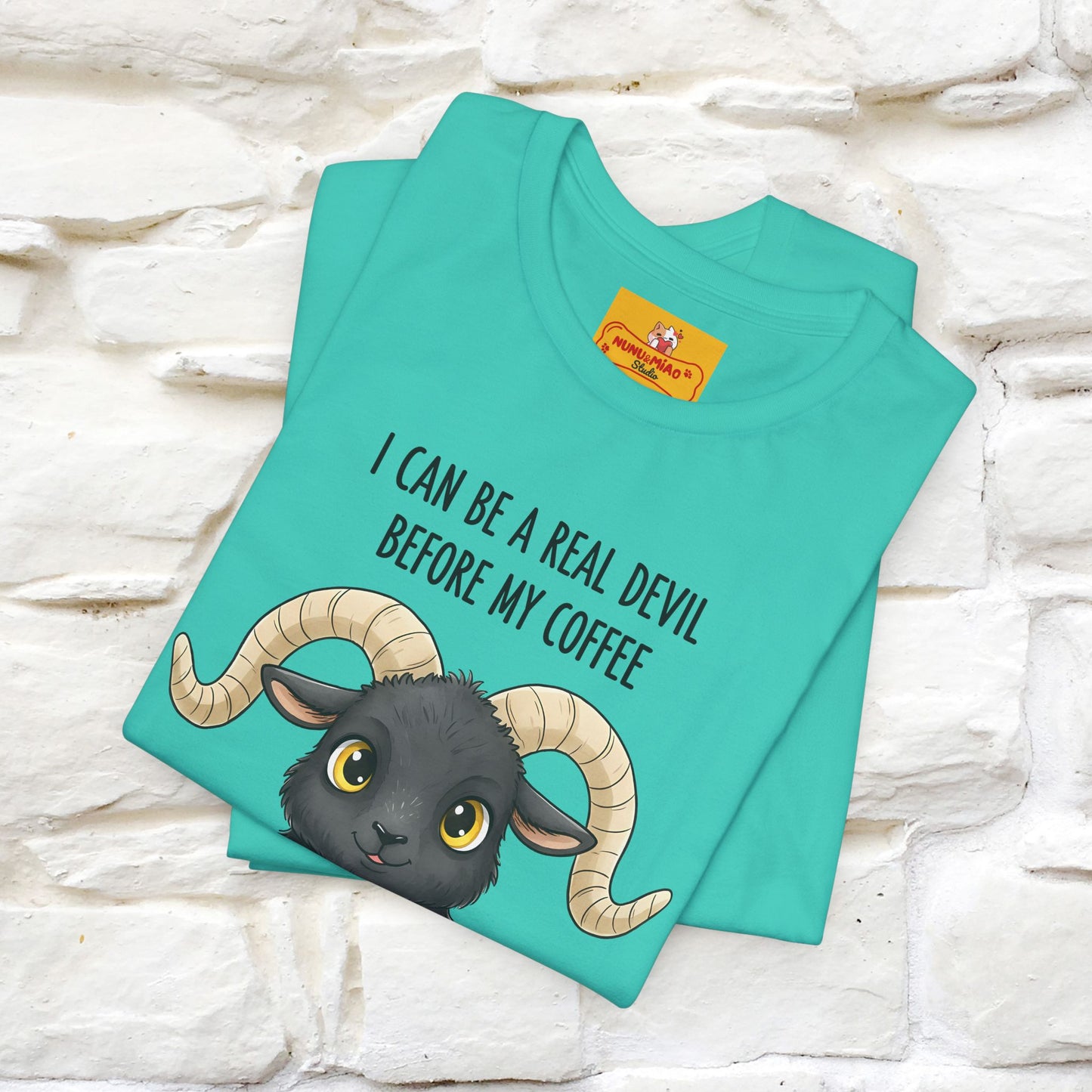 "I Can Be a Real Devil Before My Coffe" Funny T-shirt |Nunu&Miao Studio