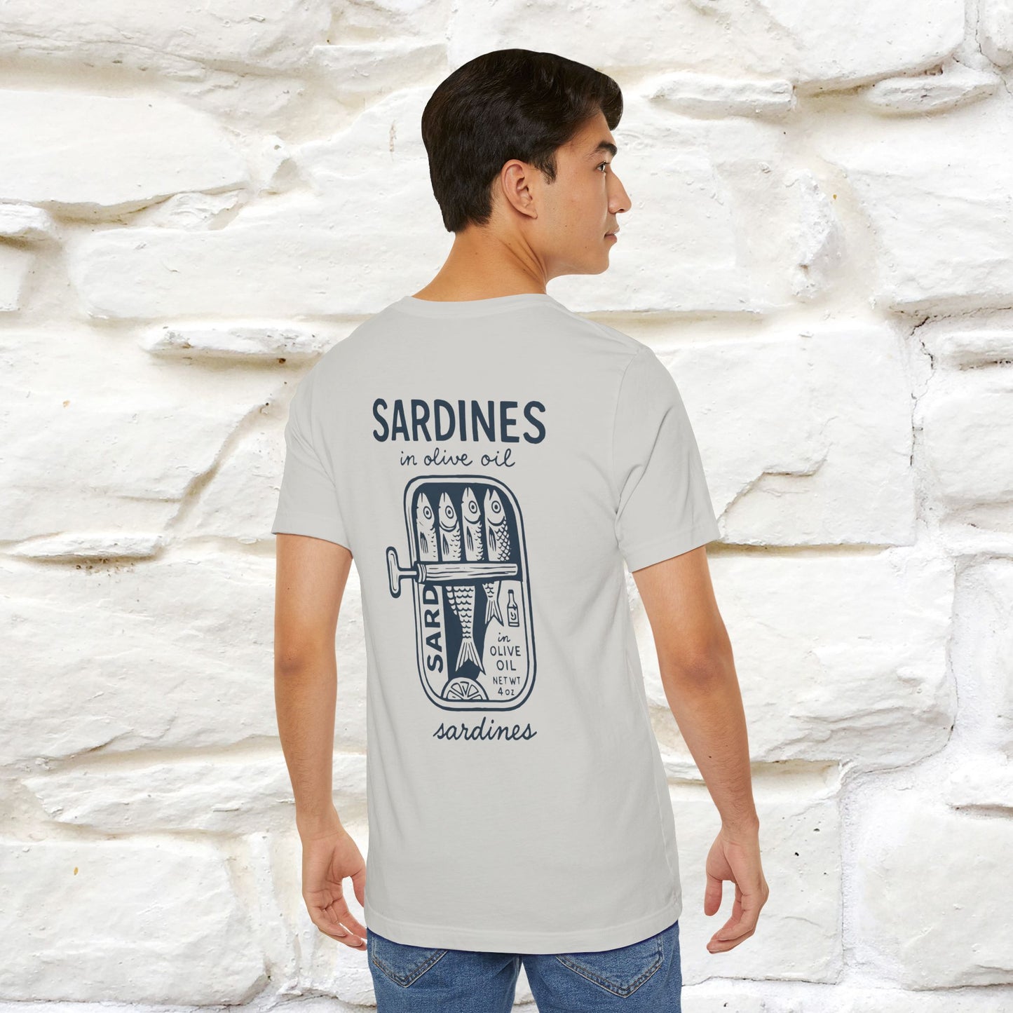 "Sardines In Olive Oil" Cute T-shirt | Front & Back Design|Nunu&Miao Studio