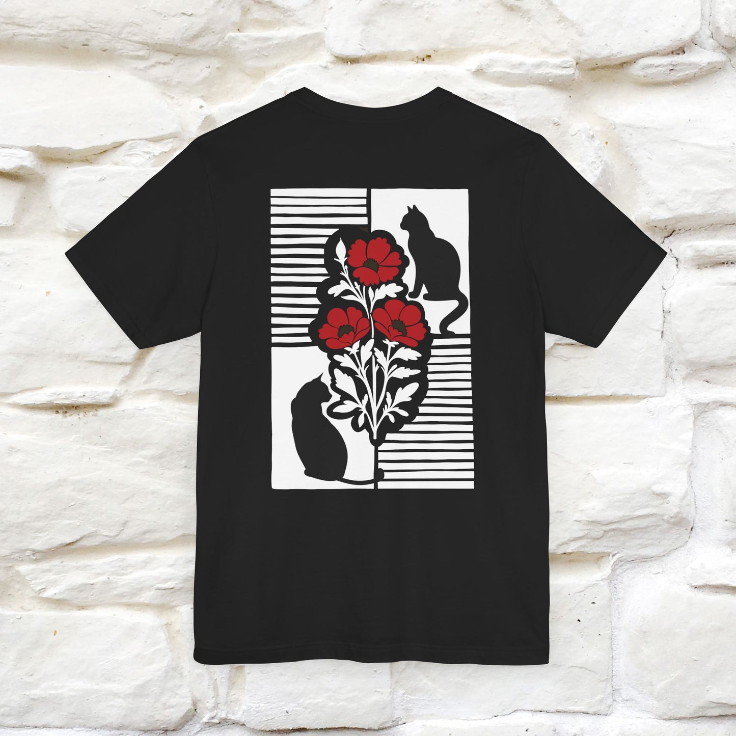 "Modern Shapes" Cat T-Shirt for Men & Women | Front & Back Design | 100% Cotton* 🐾
