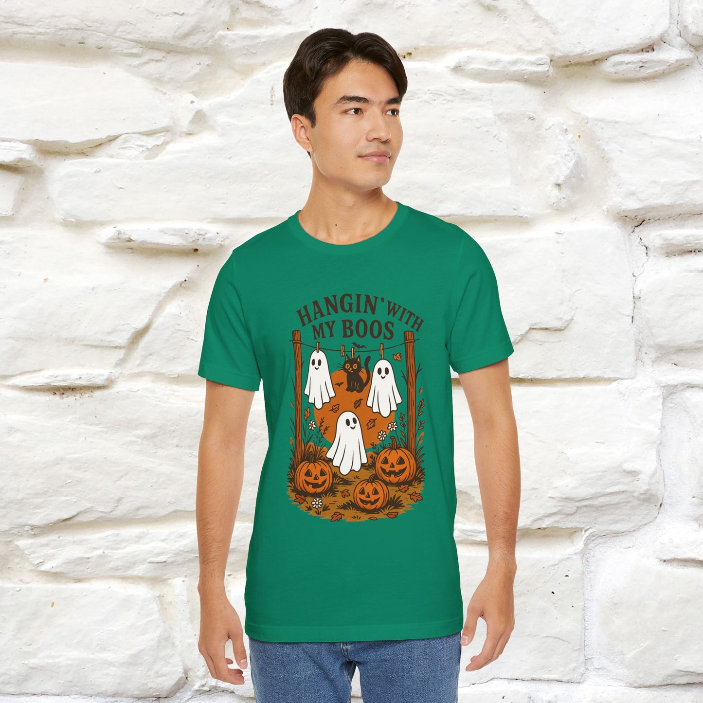 "Hanging With My Boos" Halloween Cat T-shirt |Nunu&Miao Studio - Nunu&Miao Studio