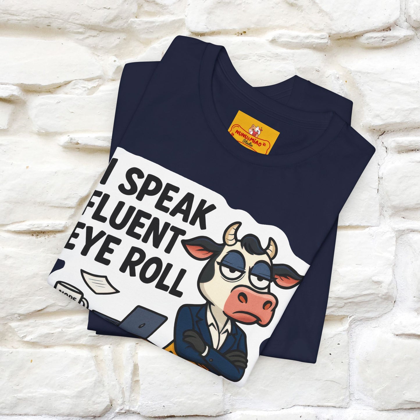 ''I Speak Fluent Eye Roll ''| Sarcastic Cat T-Shirt | Nunu&Miao Studio