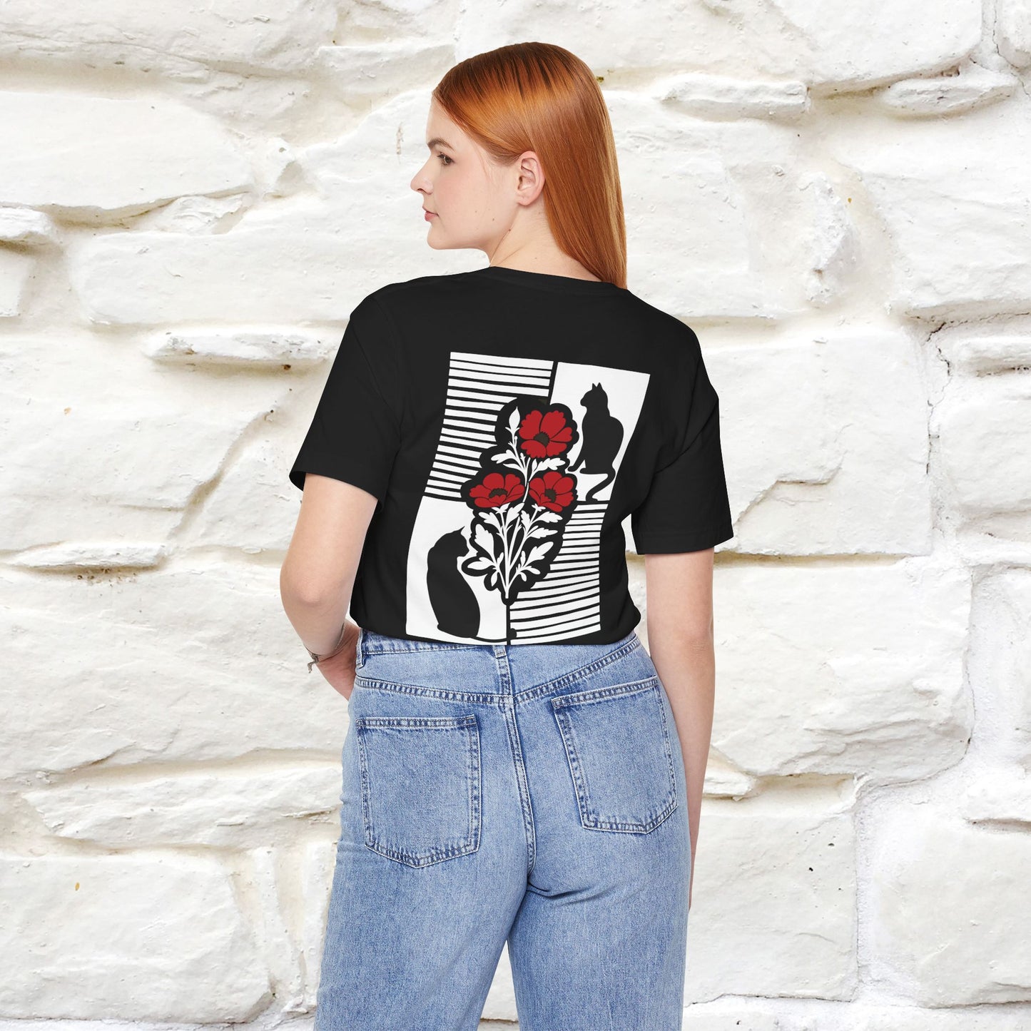 "Modern Shapes" Cat T-Shirt for Men & Women | Front & Back Design | 100% Cotton* 🐾
