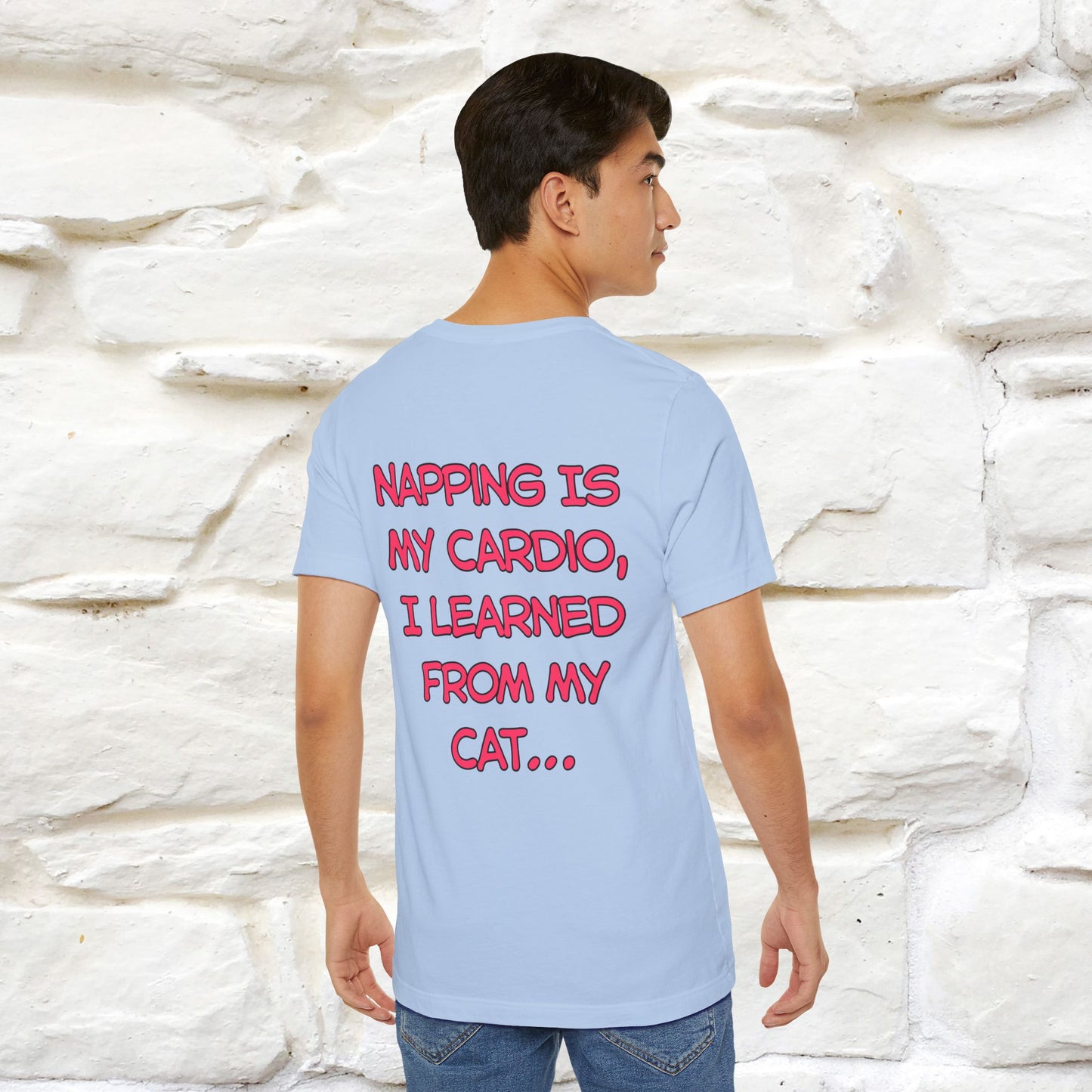 "Napping Is My Cardio, I Learned From My Cat…" Funny Cat T-shirt | Nunu&Miao Studio
