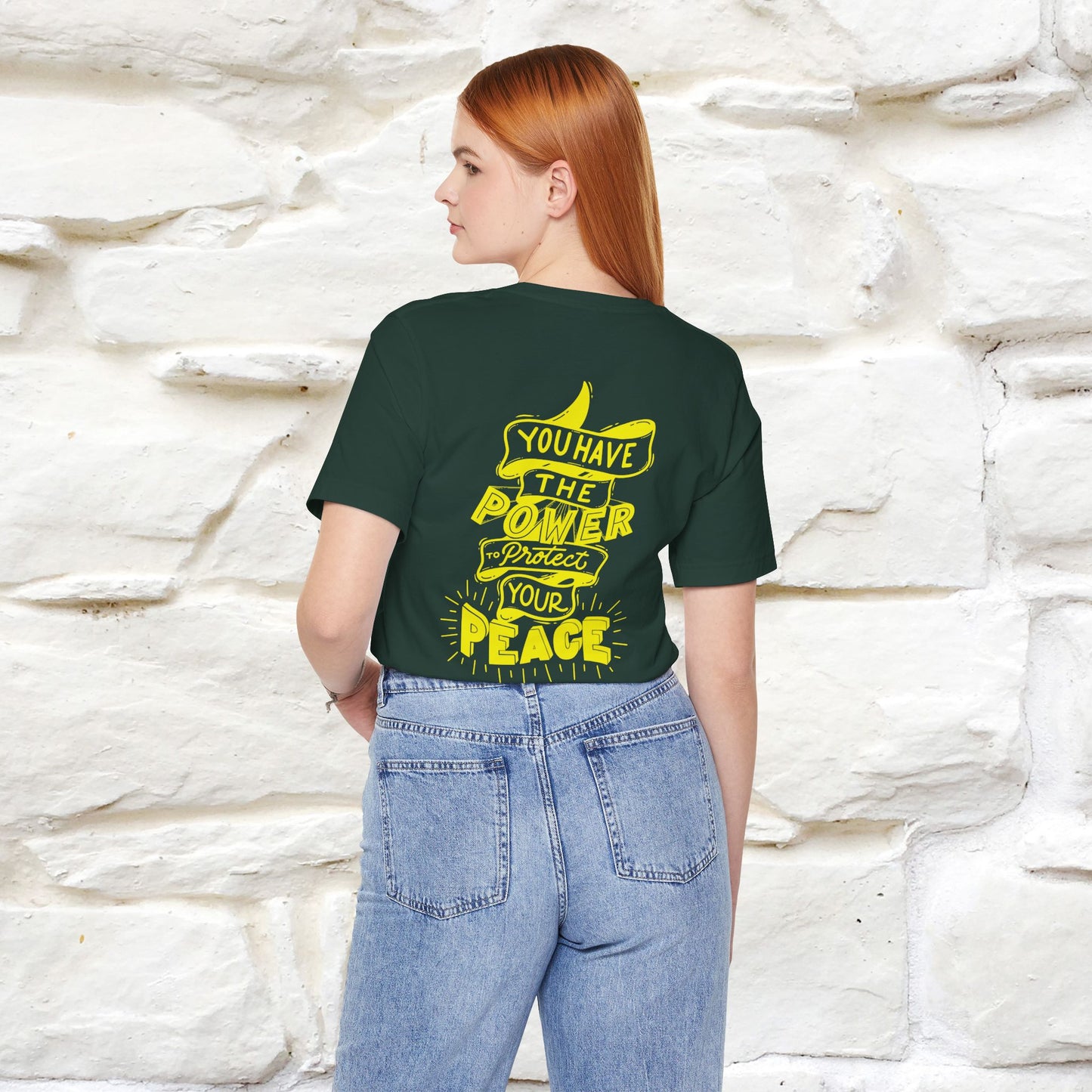 "You Have the Power to Protect Your Peace" Cat T-Shirt| Front & Back Design | Nunu&Miao Studio