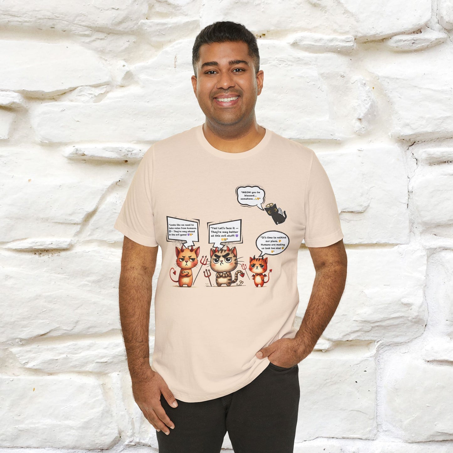 "Humans Are Way Ahead In The Evil Game! 😈😼" Cat T-shirt |Nunu&Miao Studio - Nunu&Miao Studio