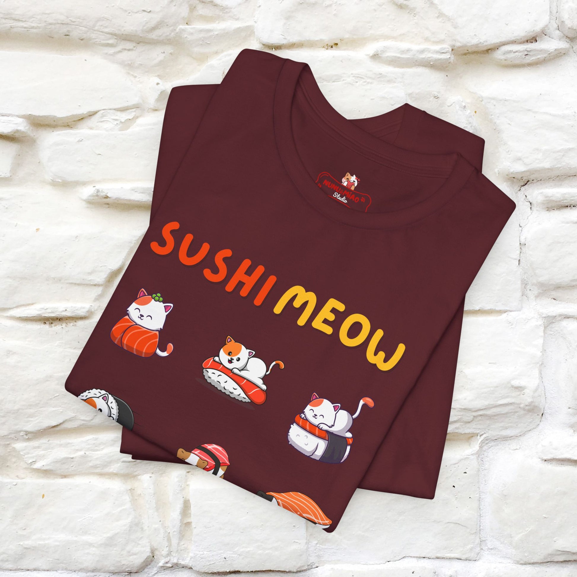 "Sushi Meow" Cat T-shirt for Men & Women | 100% Cotton* - Nunu&Miao Studio