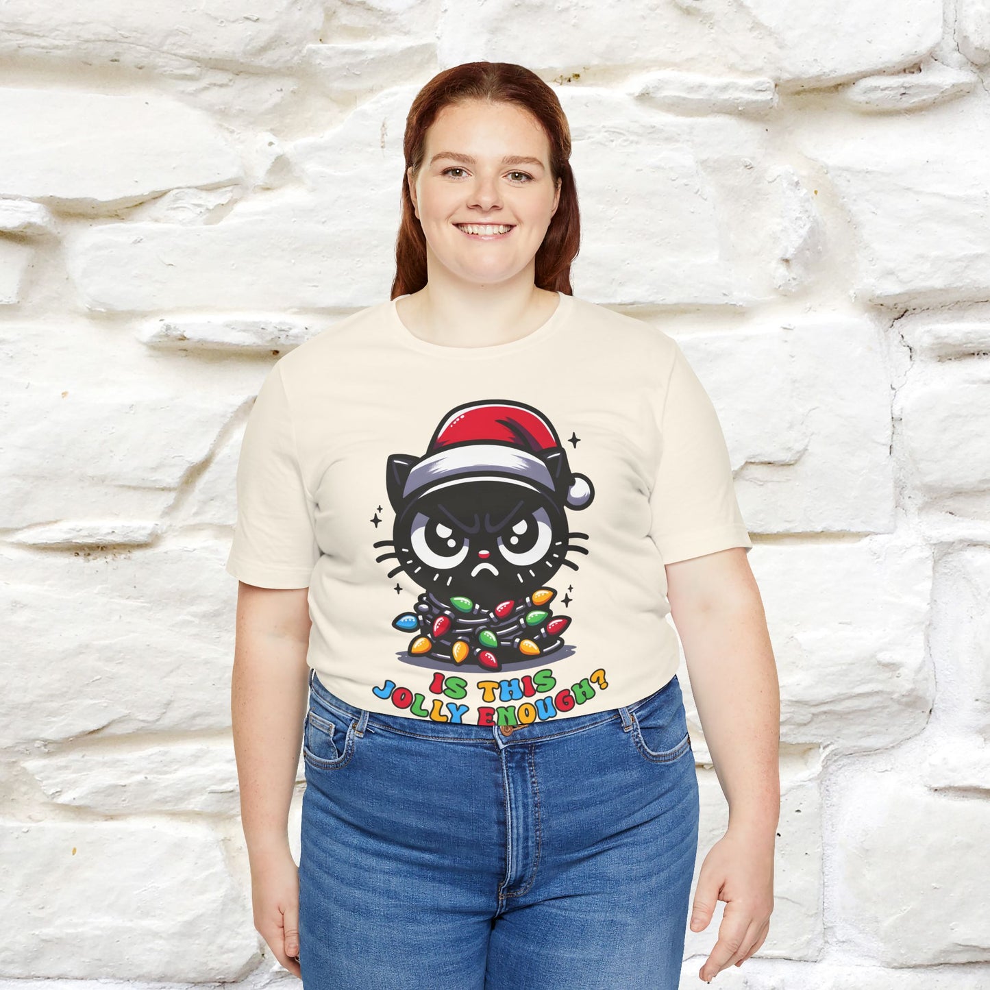 Is This Jolly Enough? | Funny Cat Christmas Shirt for Men & Women | 100% Cotton*