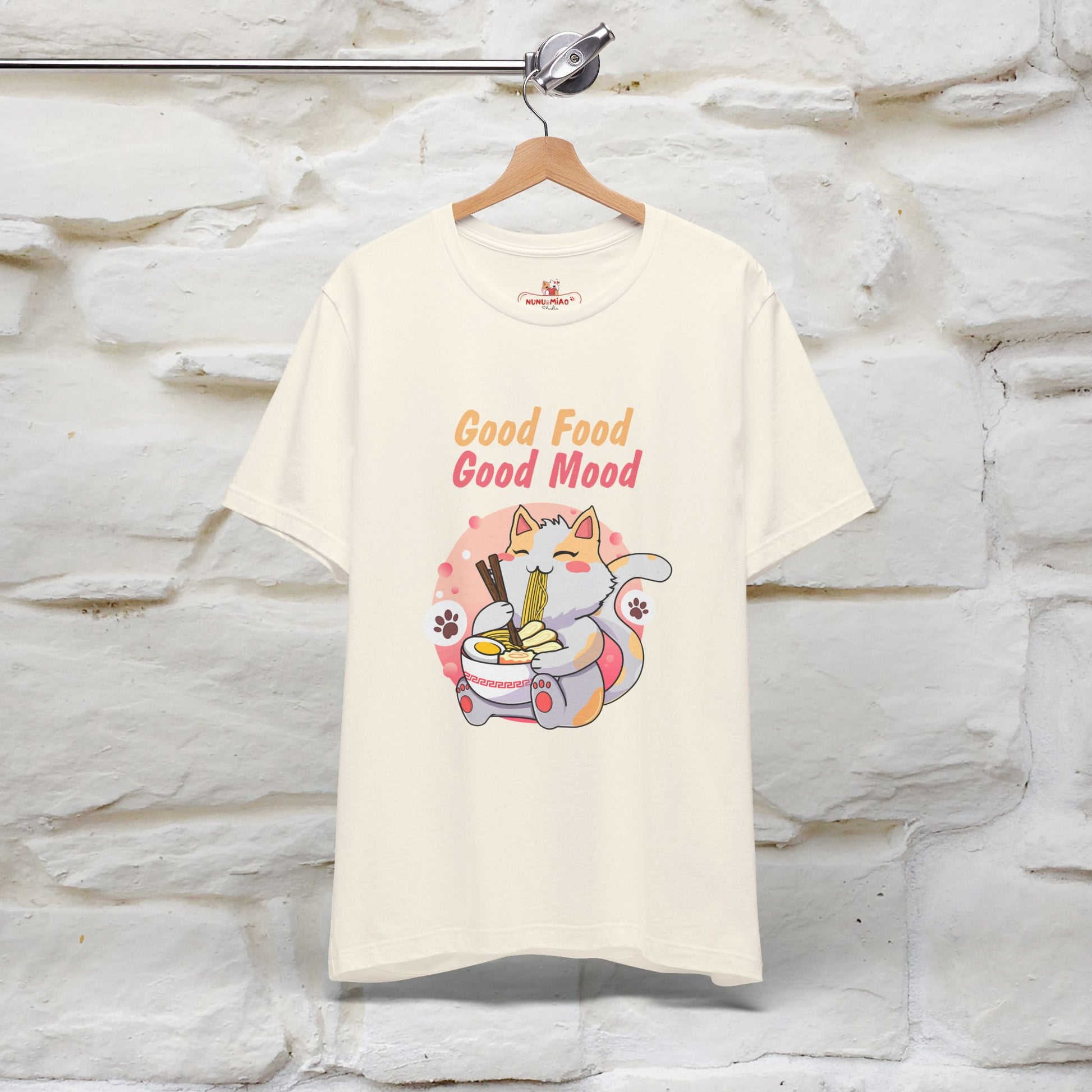 "Good Food Good Mood" Cat T-shirt for Men & Women | 100% Cotton* - Nunu&Miao Studio