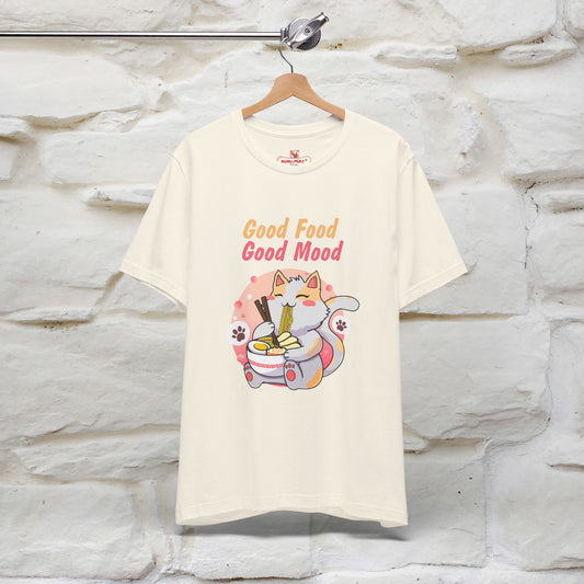 "Good Food Good Mood" Cat T-shirt for Men & Women | 100% Cotton* - Nunu&Miao Studio