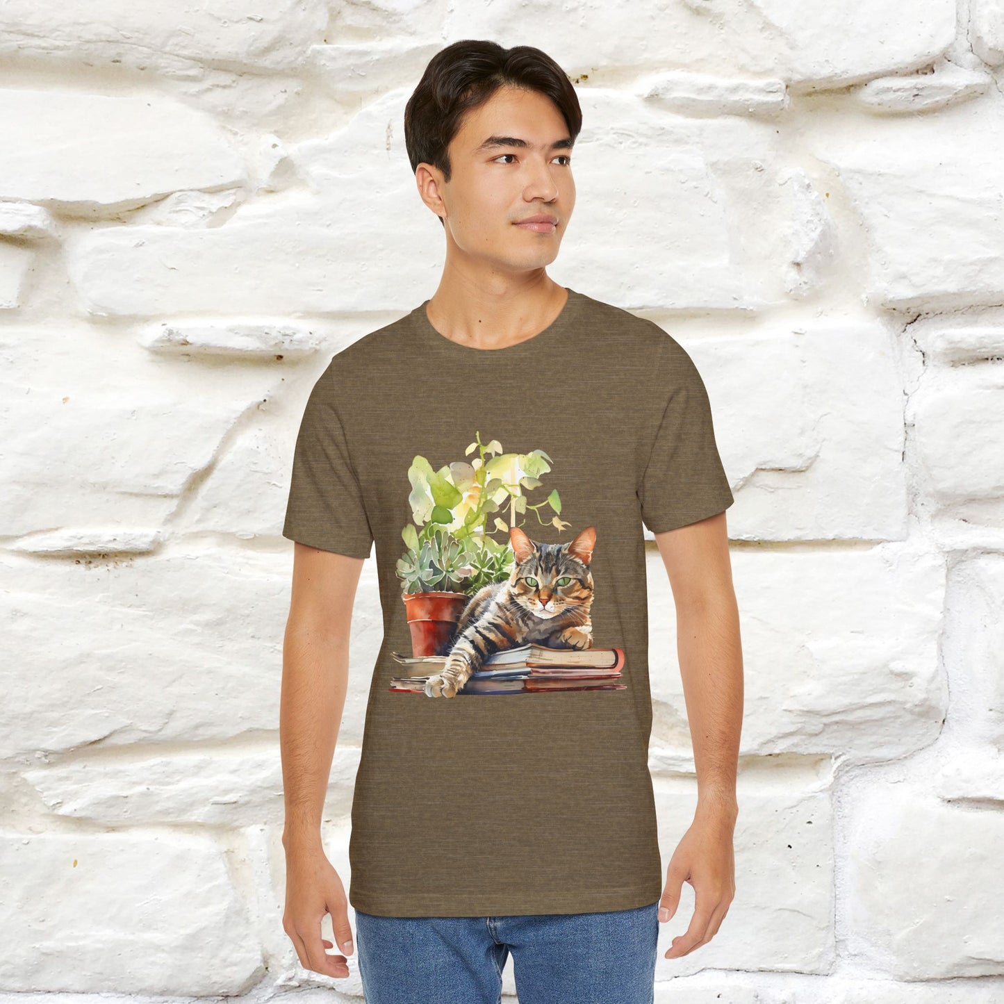 "Feline Bibliophile" T-Shirt for Men & Women | 100% Cotton* - Nunu&Miao Studio