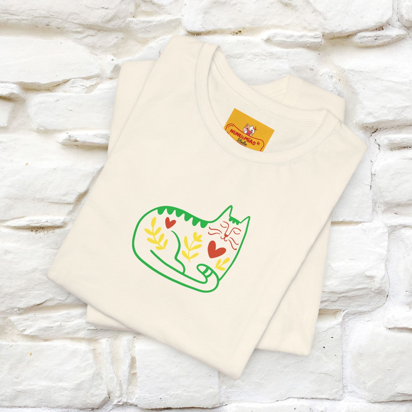 ''Floral Abstract'' Cat T-Shirt Front and Back Design | Nunu&Miao Studio