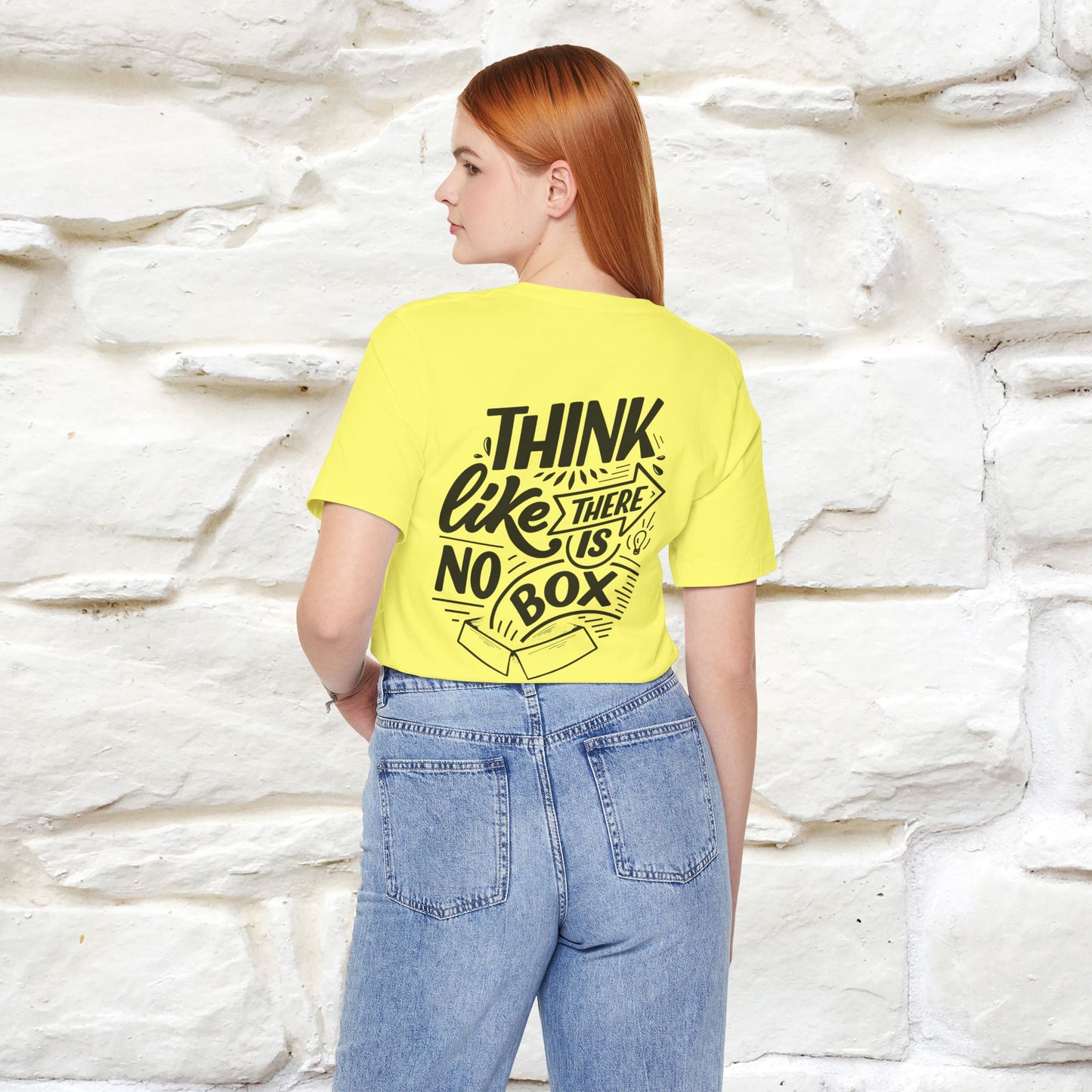 "Think Like There Is No Box" Cat T-Shirt| Front & Back Design | Nunu&Miao Studio