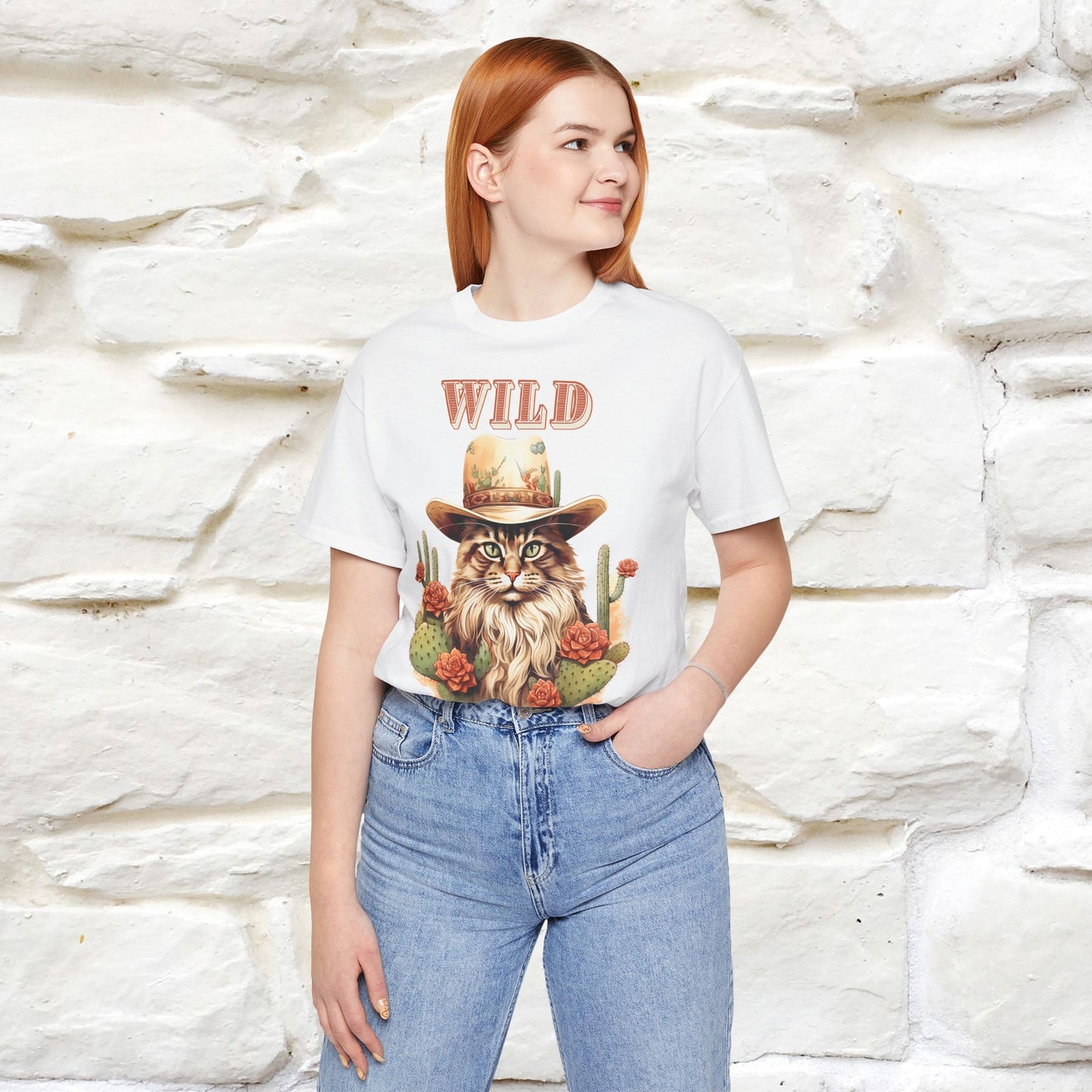 Wild Cowboy Cat T-Shirt for Men & Women | 100% Cotton* Adventure Tee - Nunu&Miao Studio